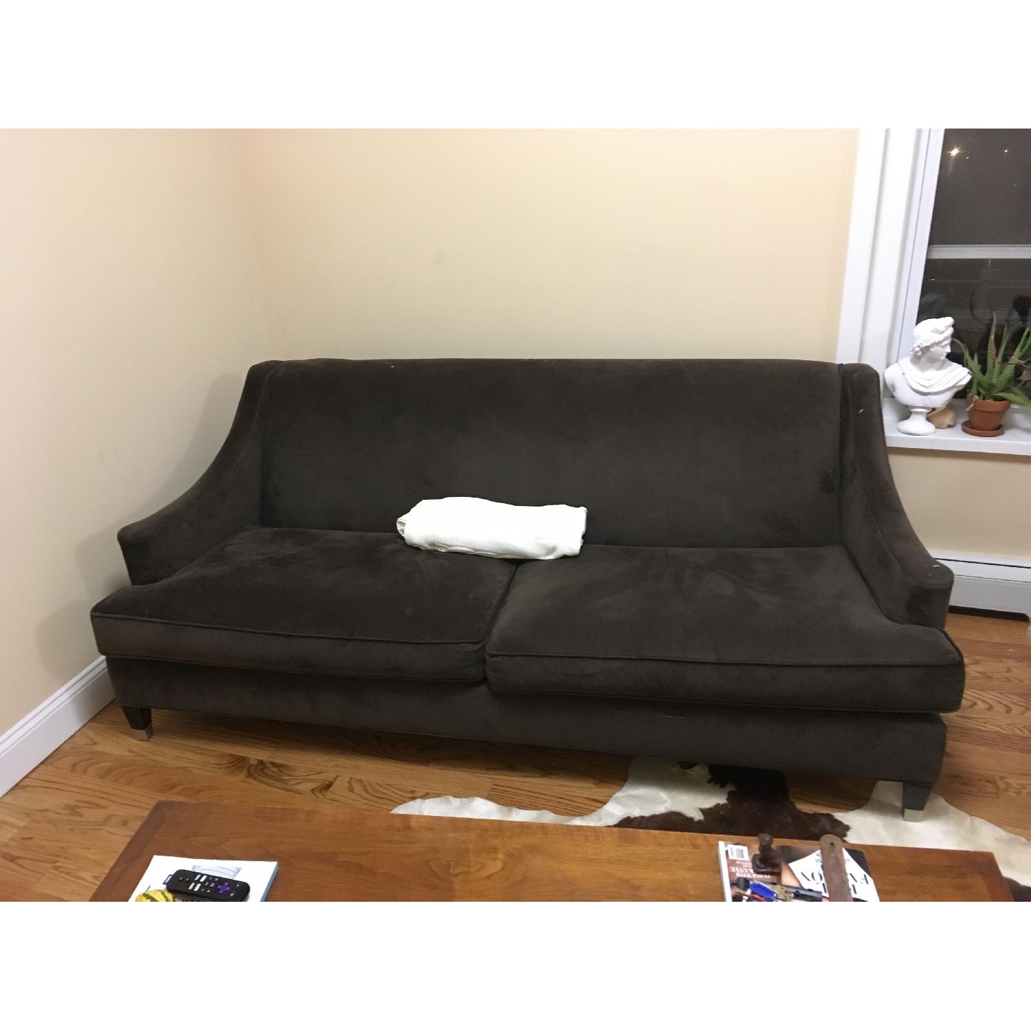 Room & Board Brown Velvet Couch - image-1