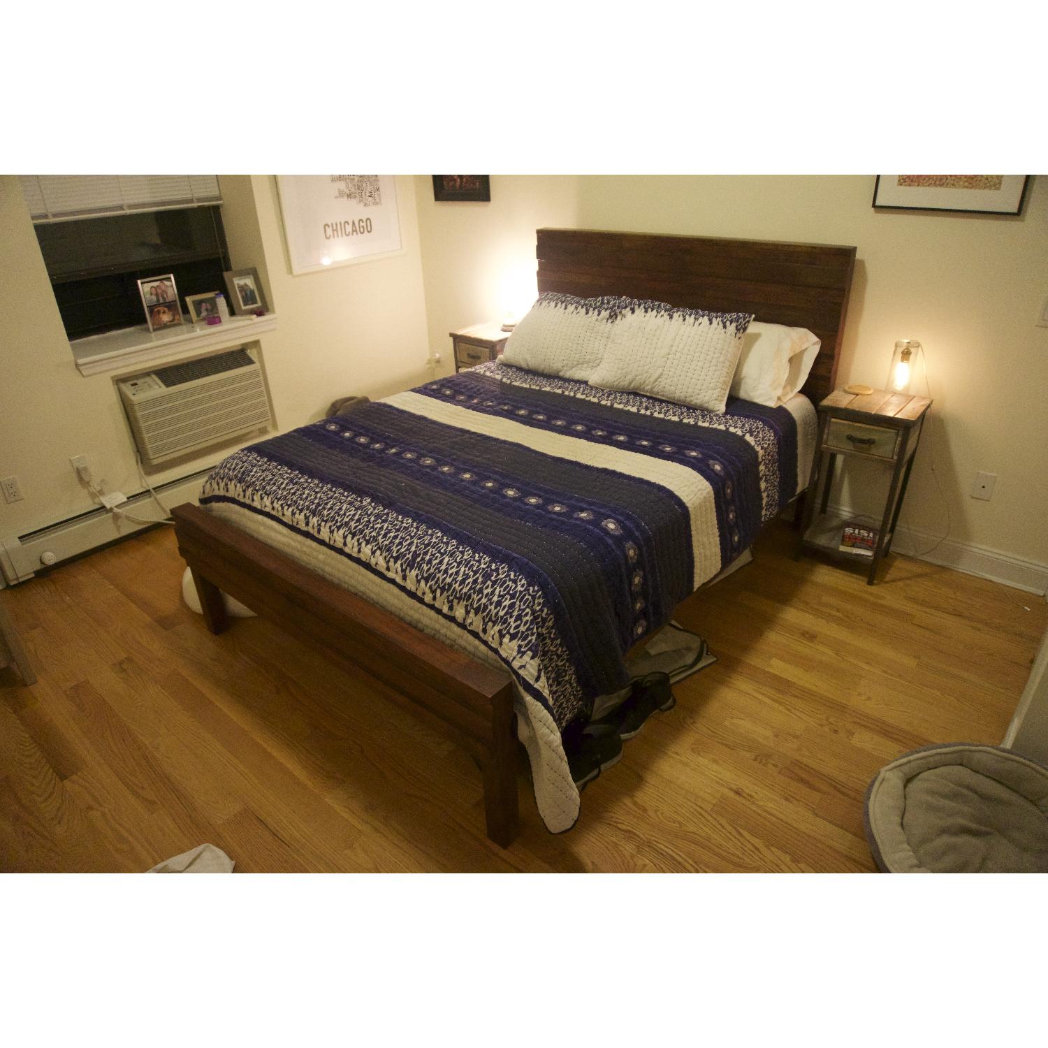 West Elm Stria Queen Size Bed Frame in Honey AptDeco