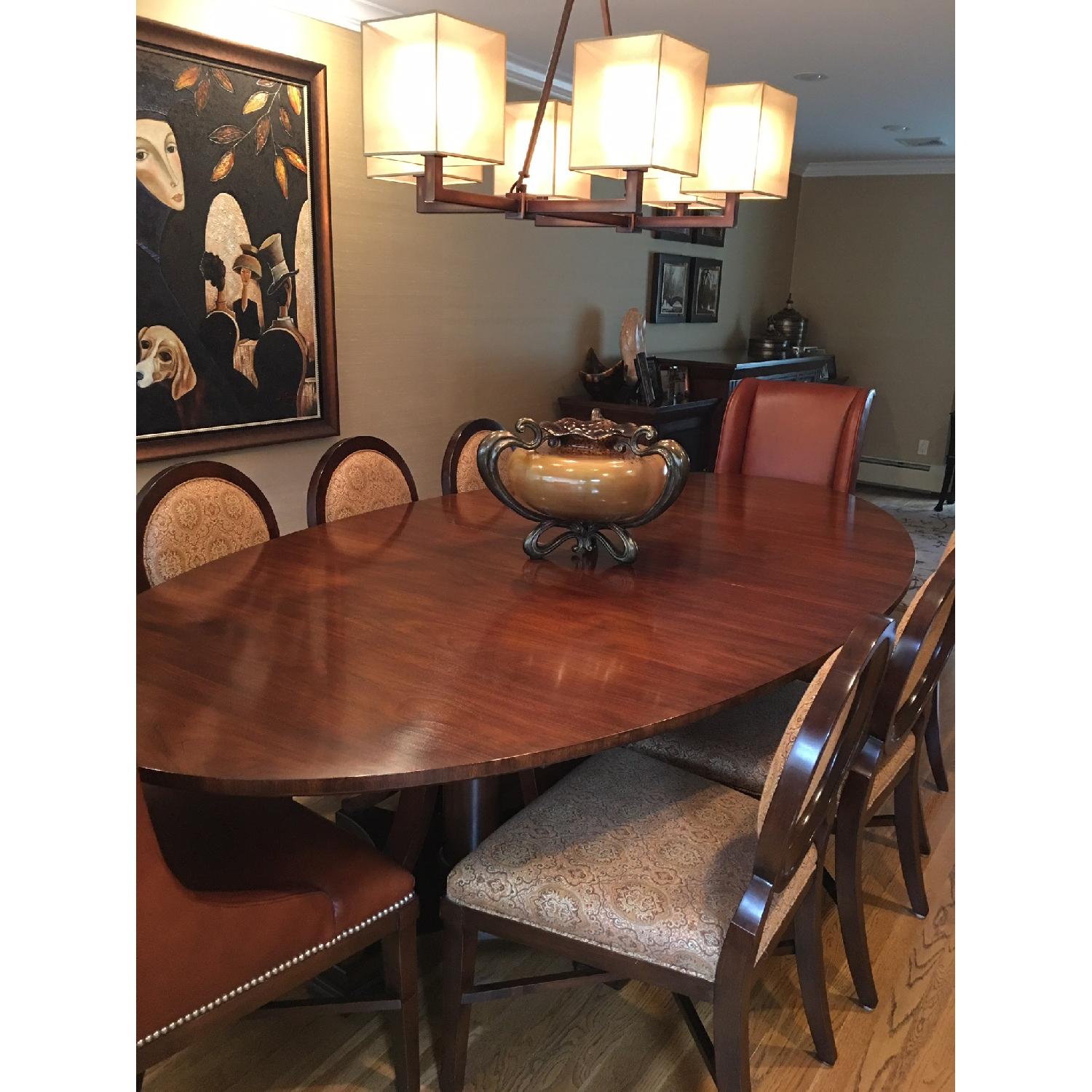 Expandable Dining Table w/ 8 Chairs - image-1