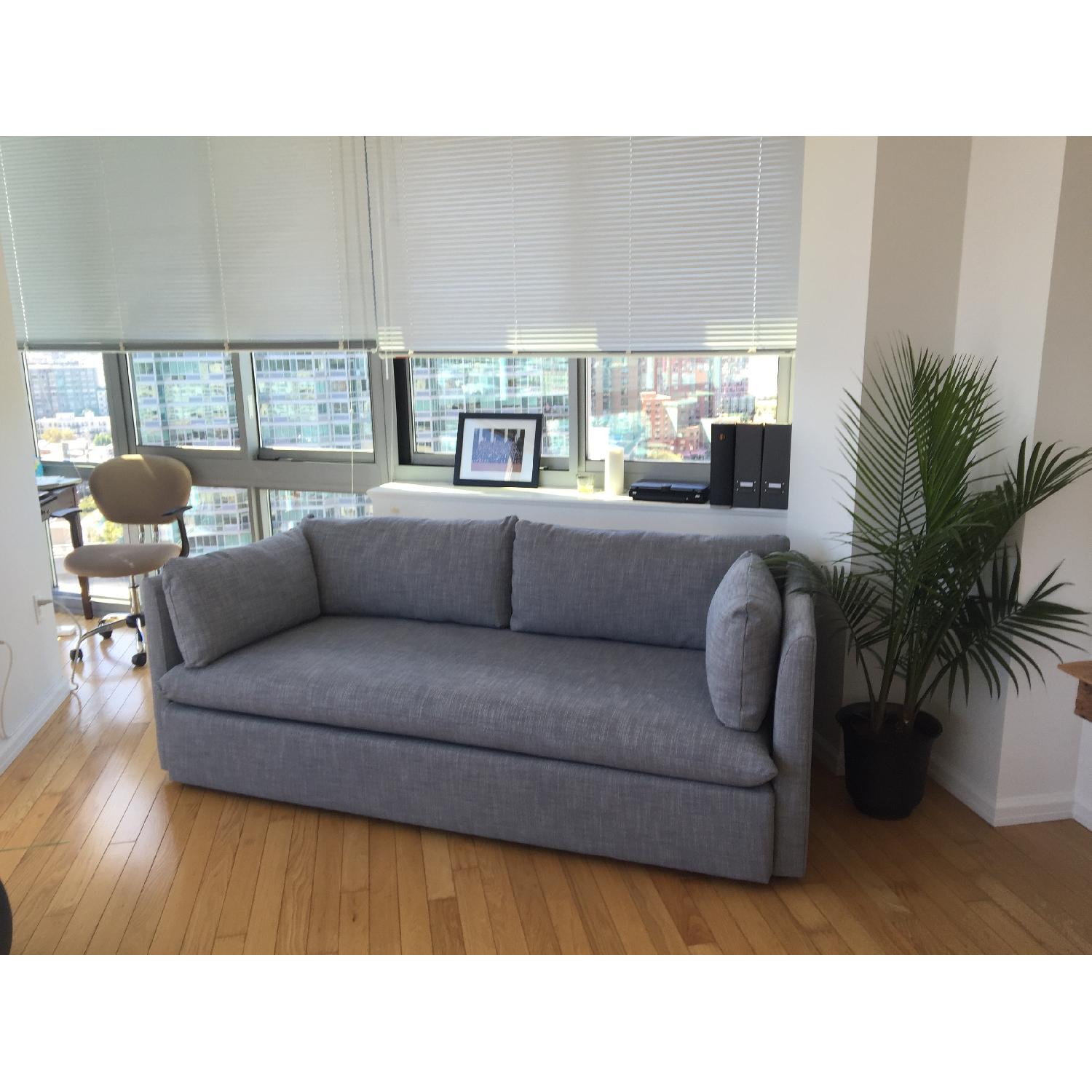 West Elm Shelter Sofa in Linen Weave Grey - image-1