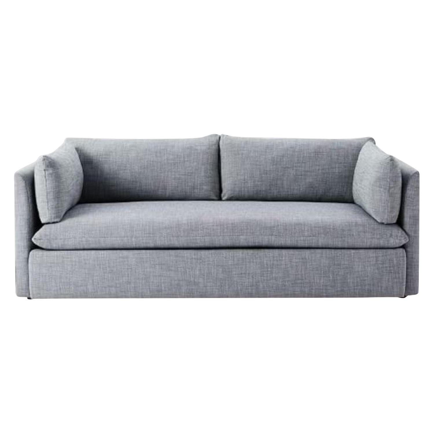West Elm Shelter Sofa in Linen Weave Grey - image-0