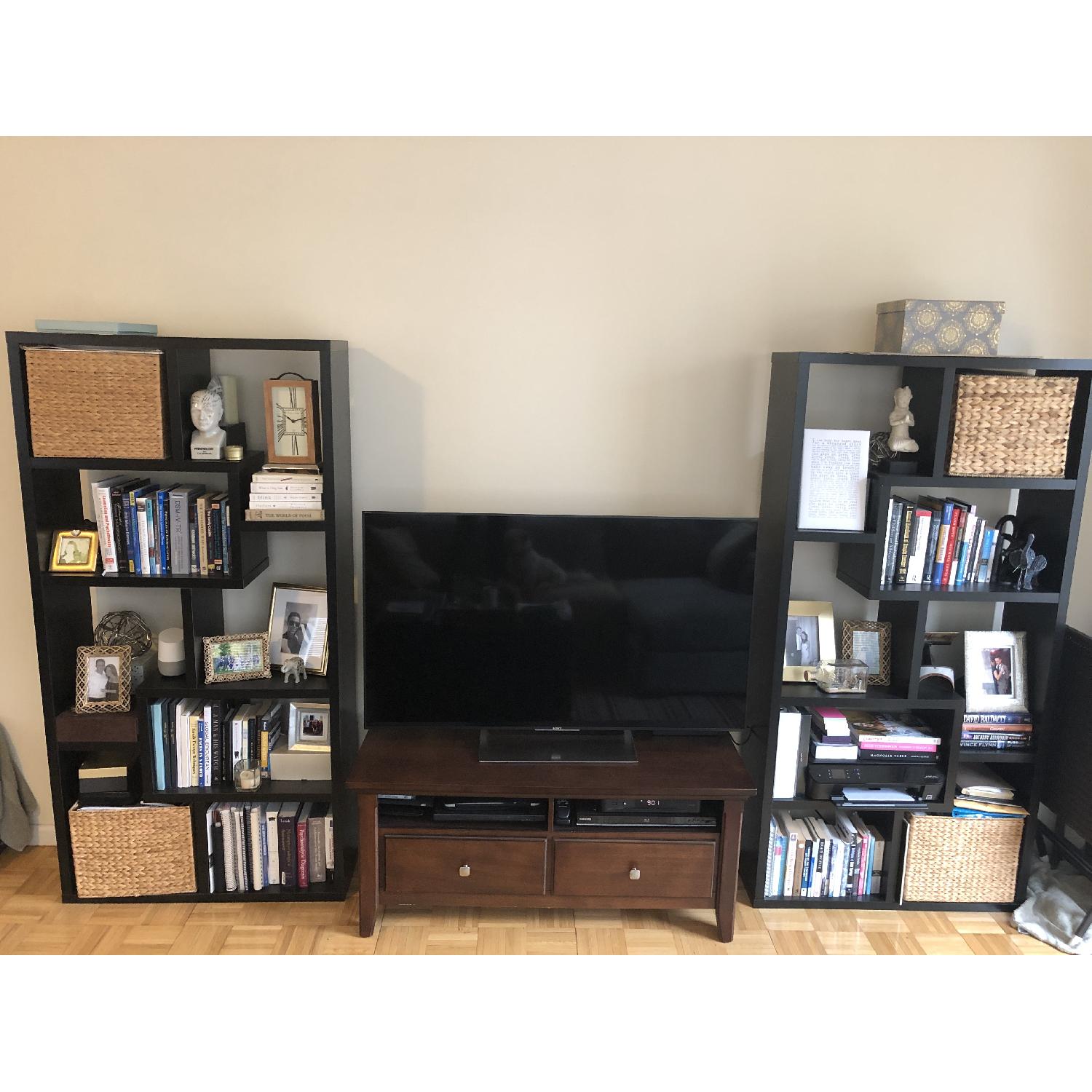Joss & Main Chrysanthos Black Geometric Bookcase - image-1