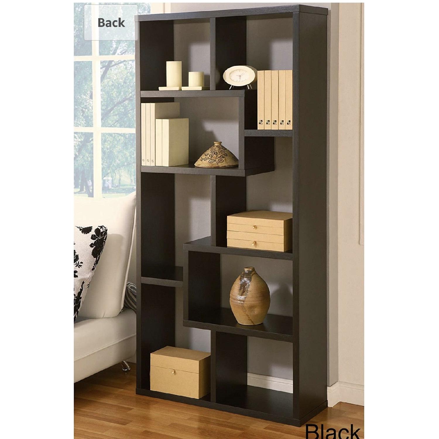 Joss & Main Chrysanthos Black Geometric Bookcase - image-5
