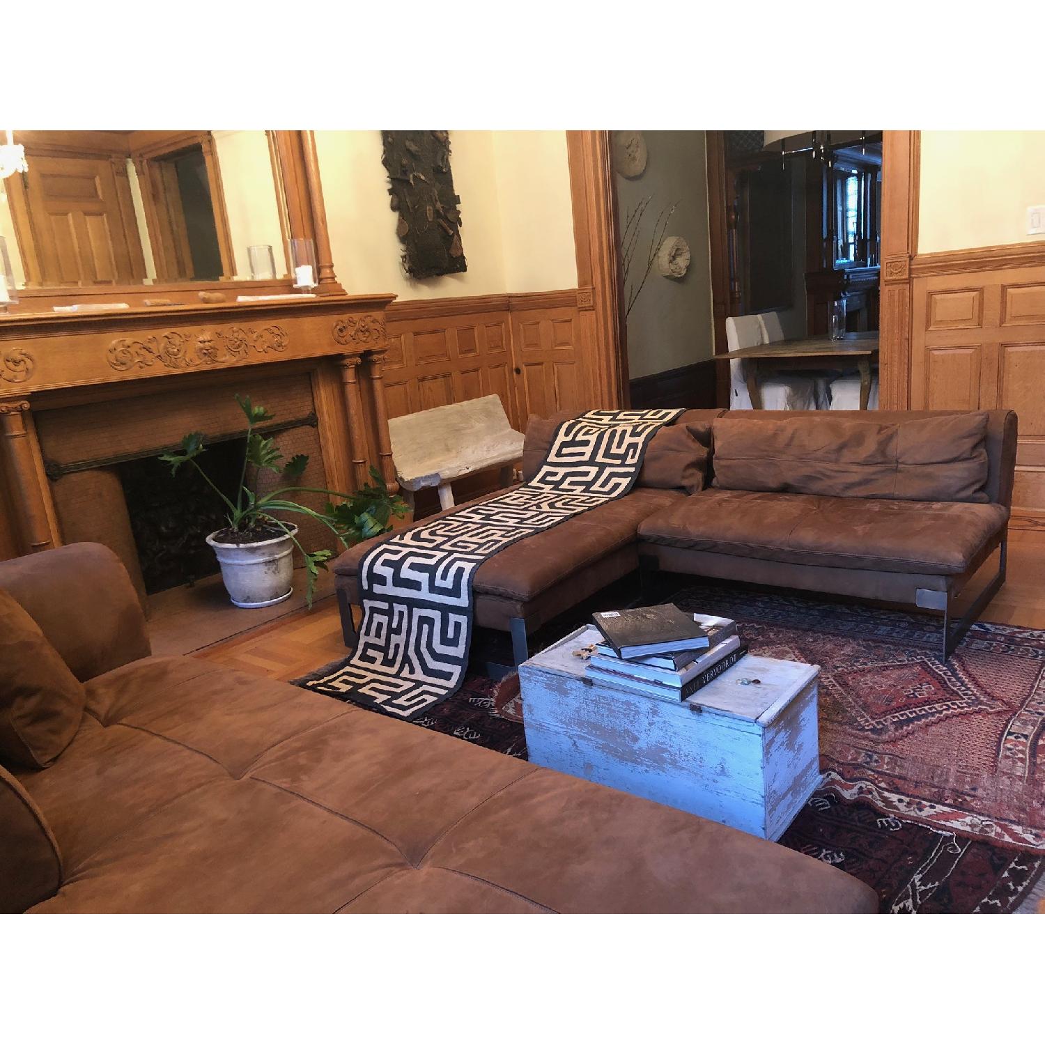 Baxter Suede-Like Leather 2-Piece Sectional Sofa - image-1