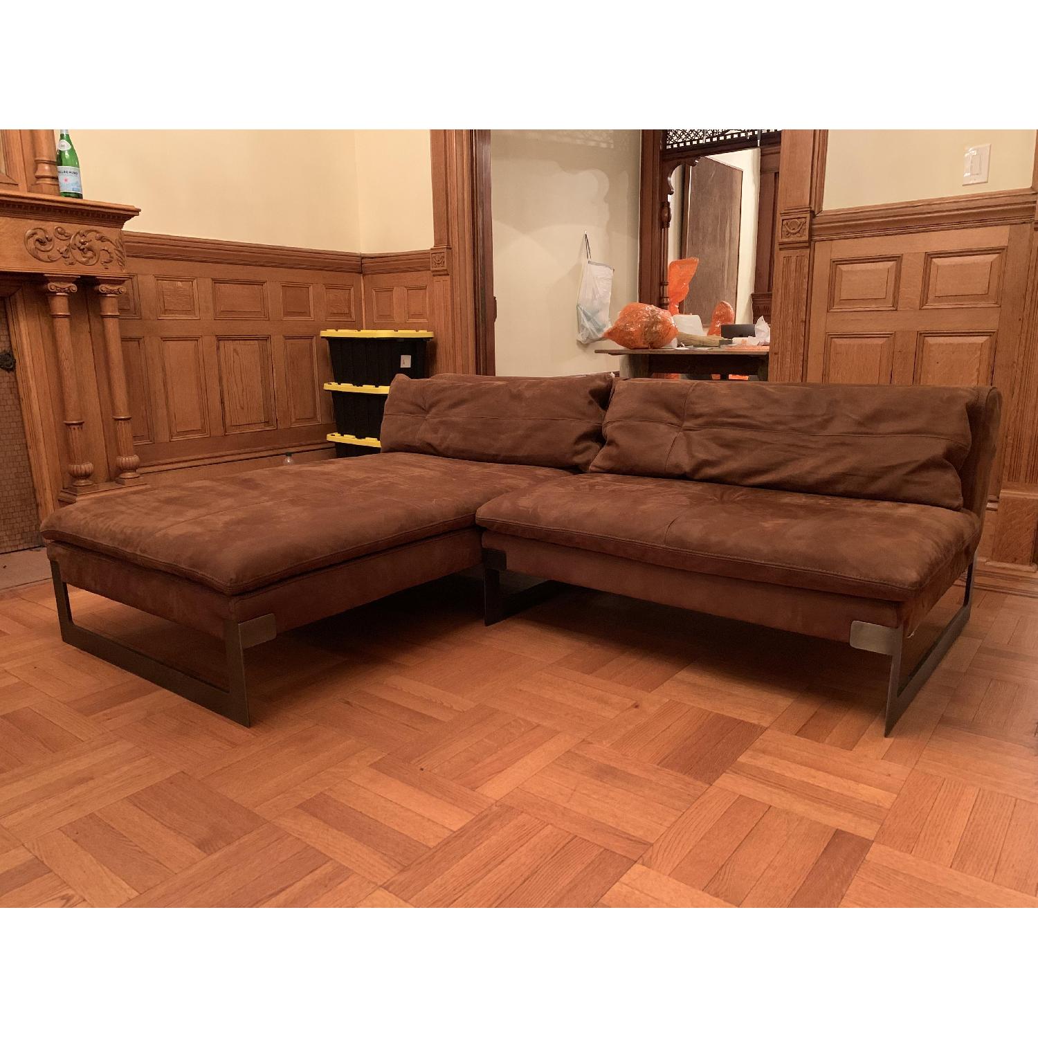 Baxter Suede-Like Leather 2-Piece Sectional Sofa - image-3