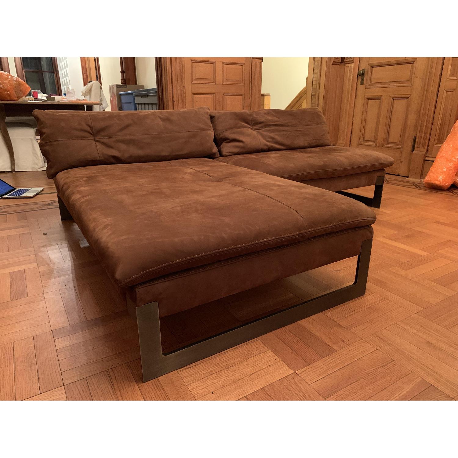 Baxter Suede-Like Leather 2-Piece Sectional Sofa - image-4