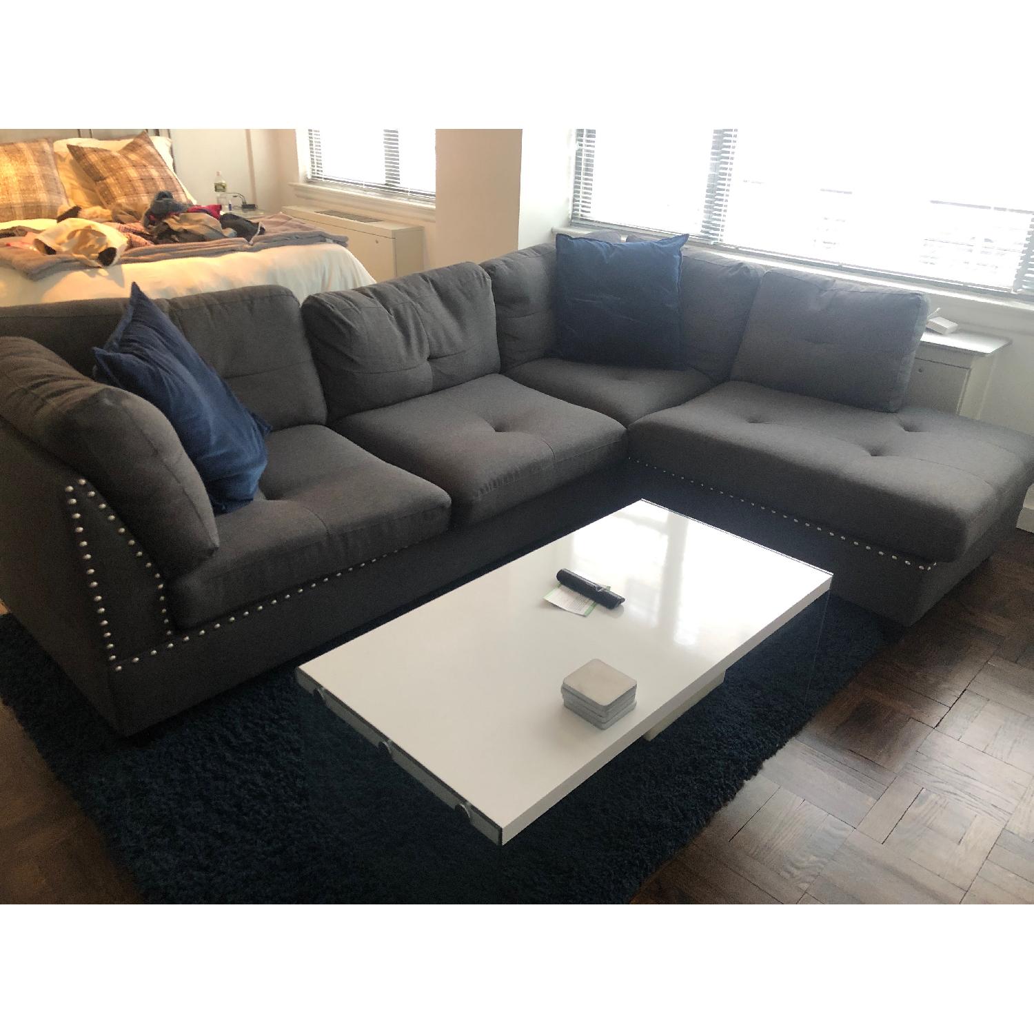 Alcott Hill Charlemont Reversible Sectional Sofa & Ottoman - image-1