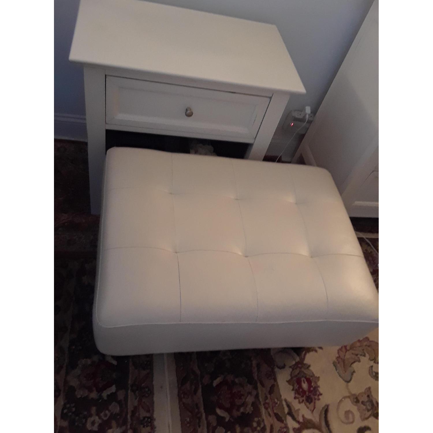 Macy's Ivory Tufted Ottoman - image-2