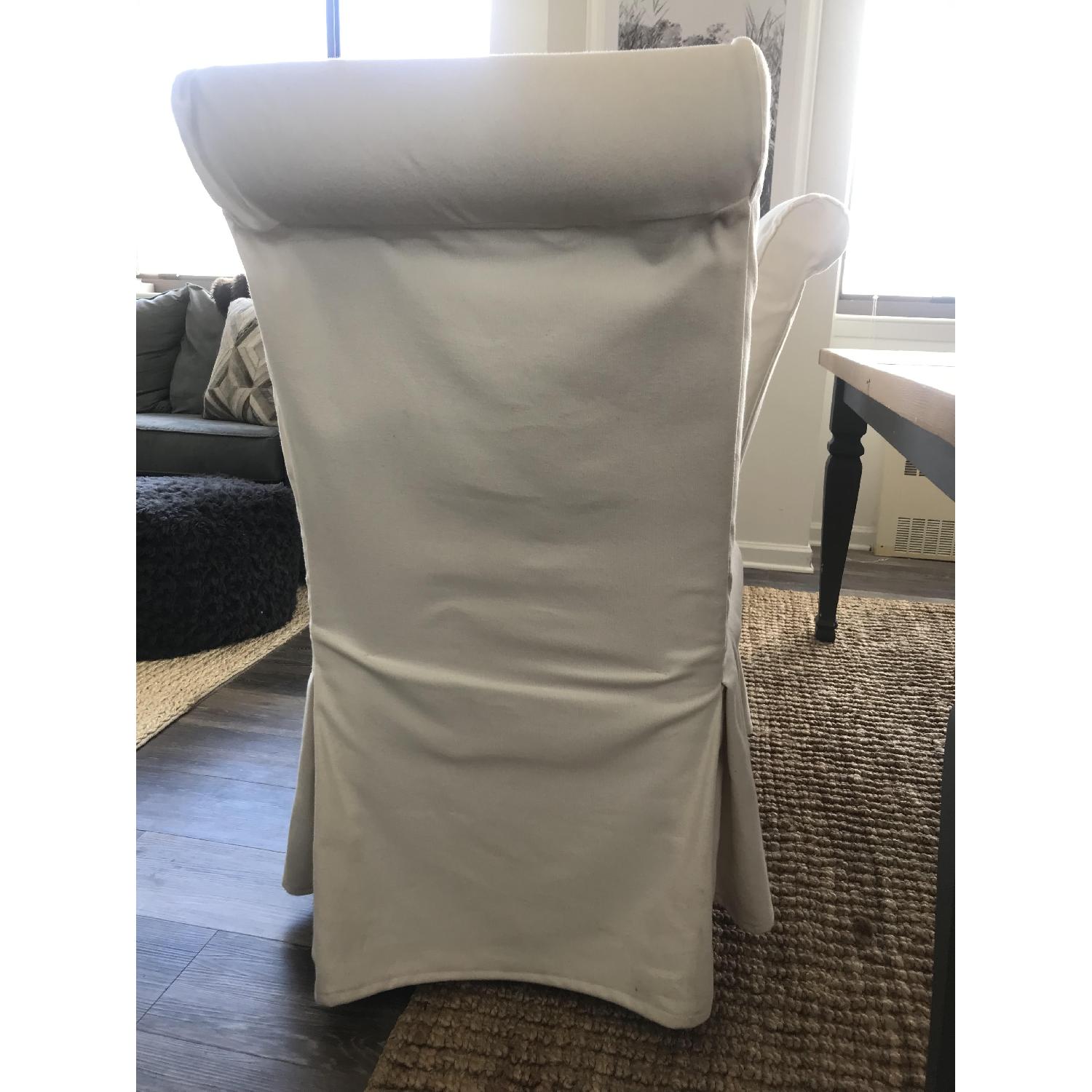 Pottery Barn White Slipcovered Dining Chairs - image-3