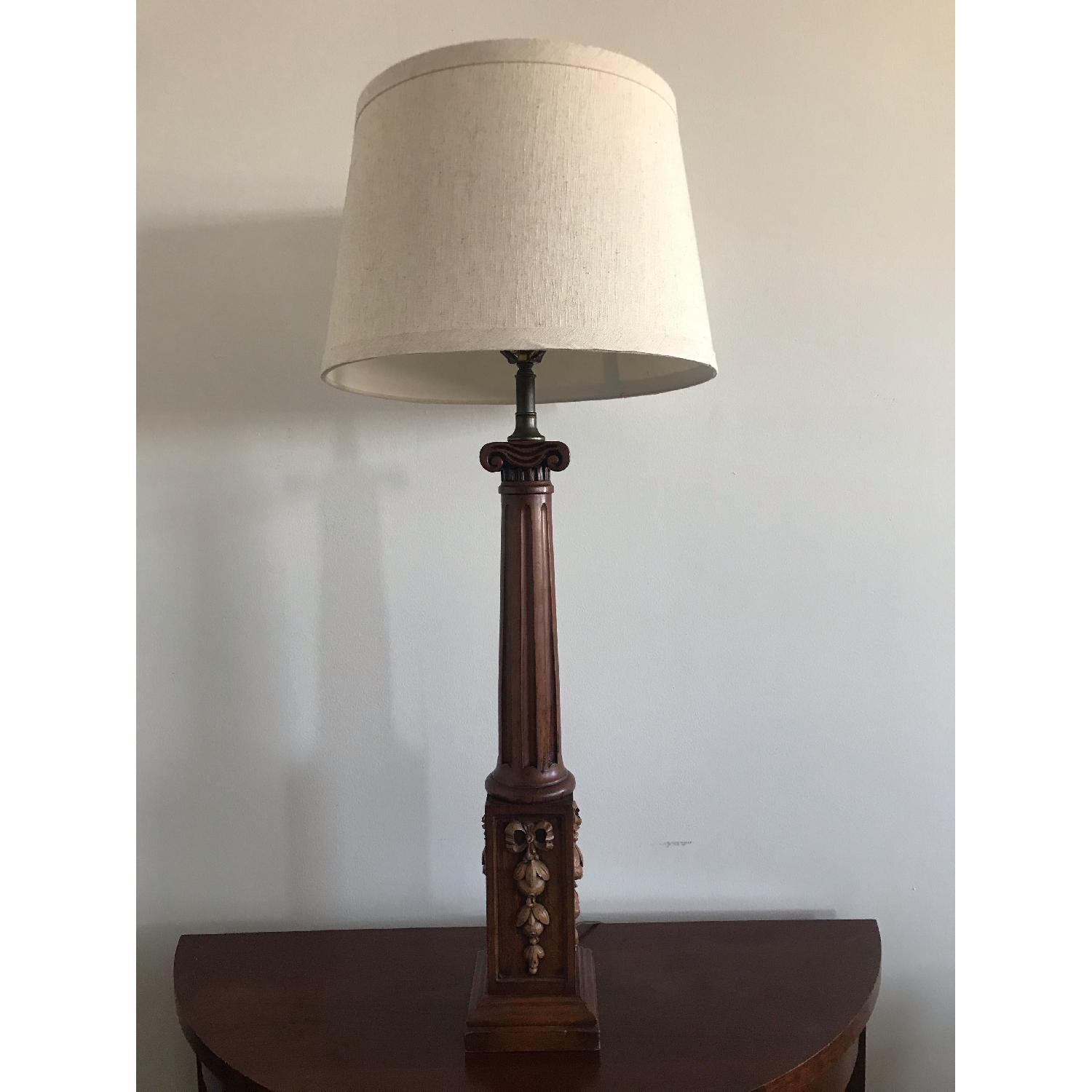 Vintage Carved-Wood Table Lamps - image-1