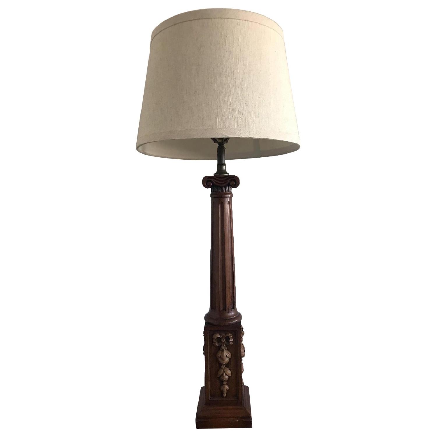 Vintage Carved-Wood Table Lamps - image-0