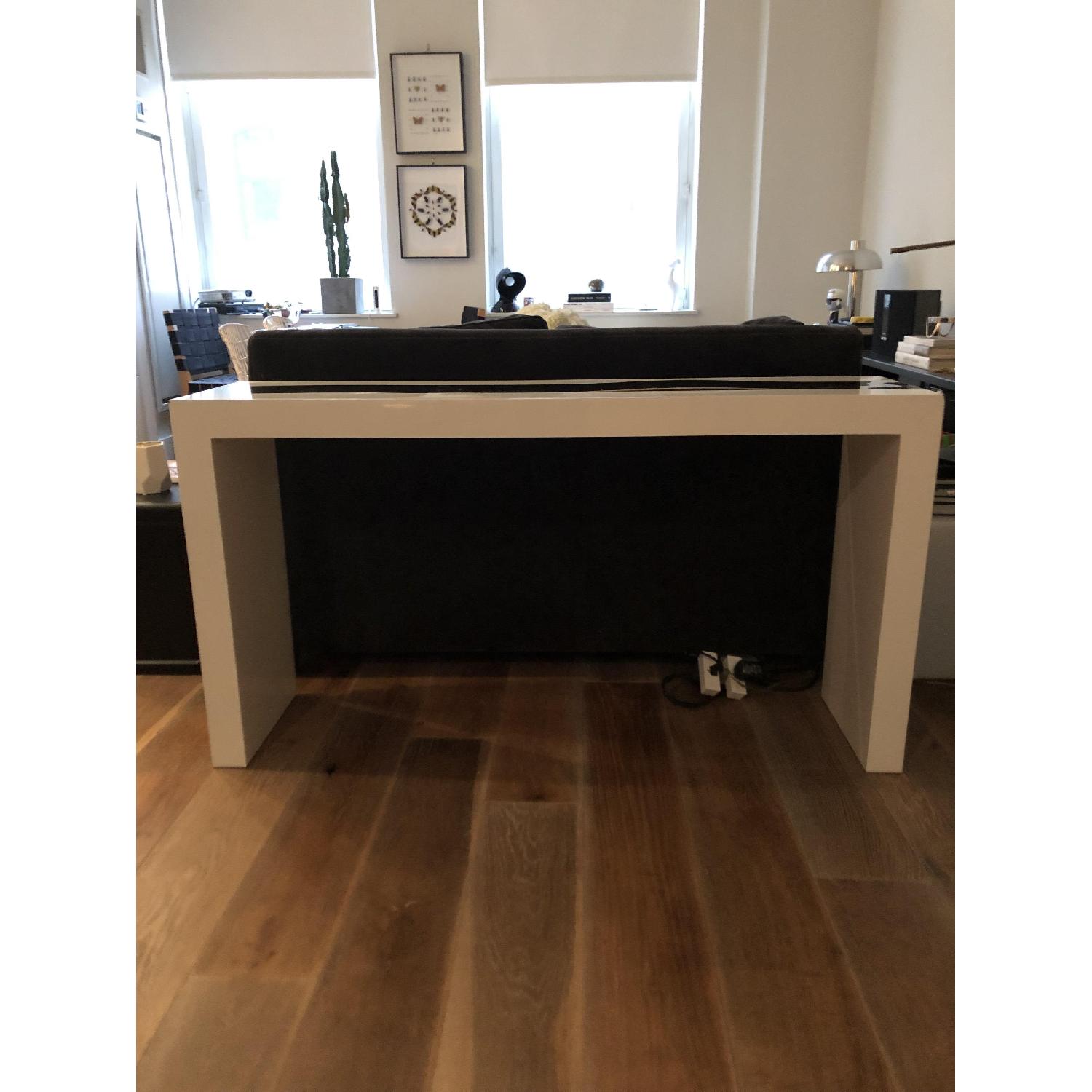 Jonathan Adler White Lacquer & Gold Console Table - image-1