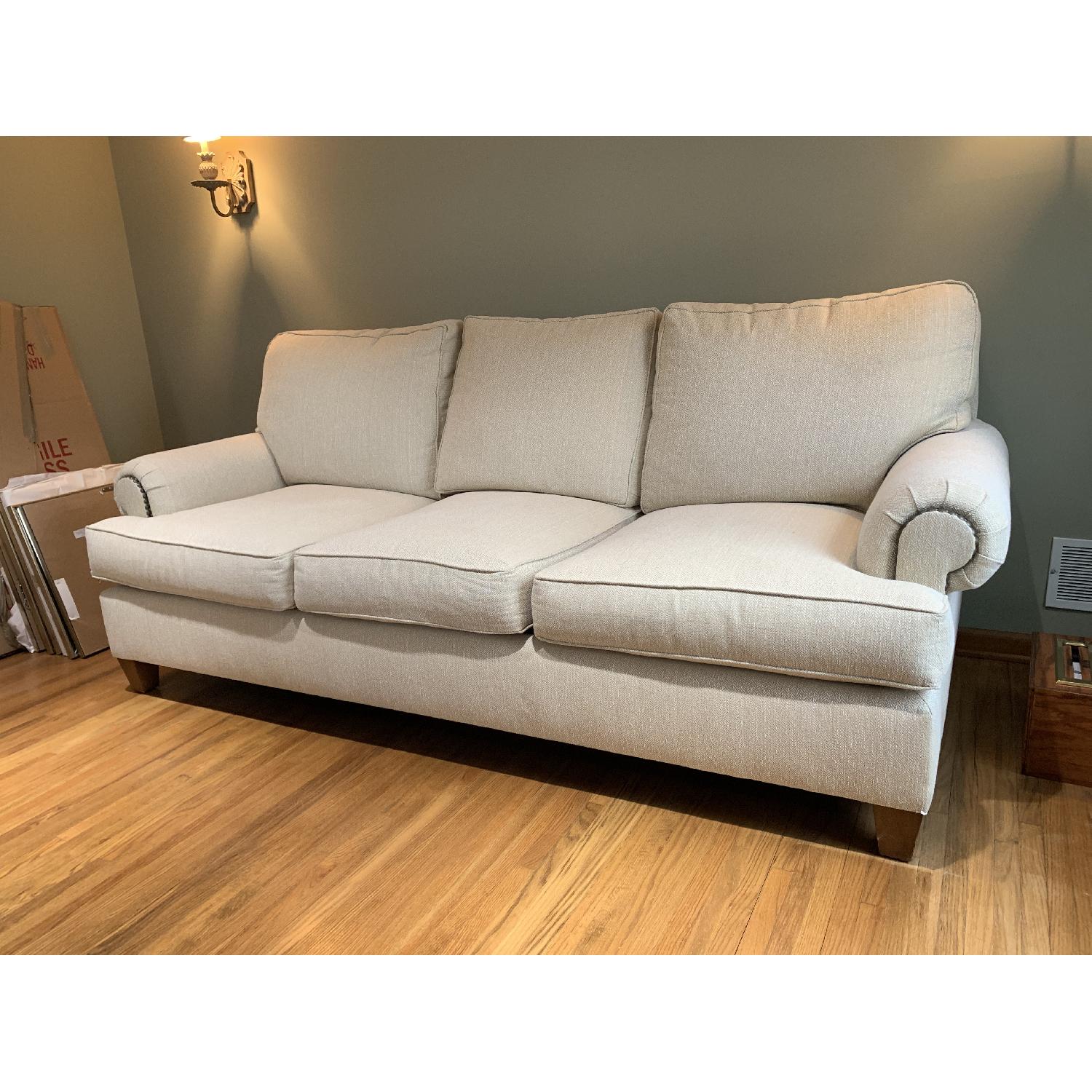 Henredon Cream Fabric Sofa - image-4