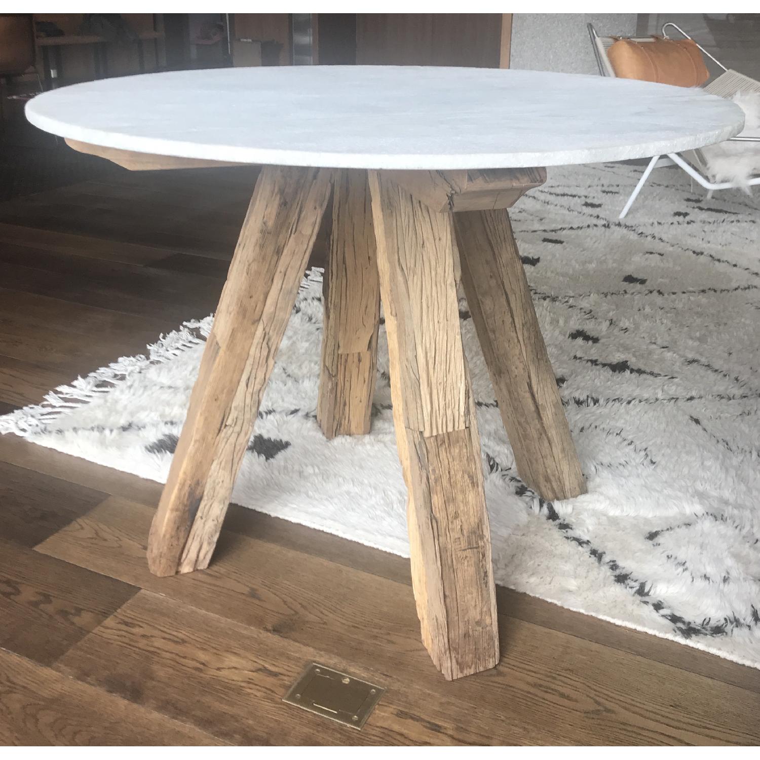 Anthropologie Rustic Marble Round Dining Table - image-1