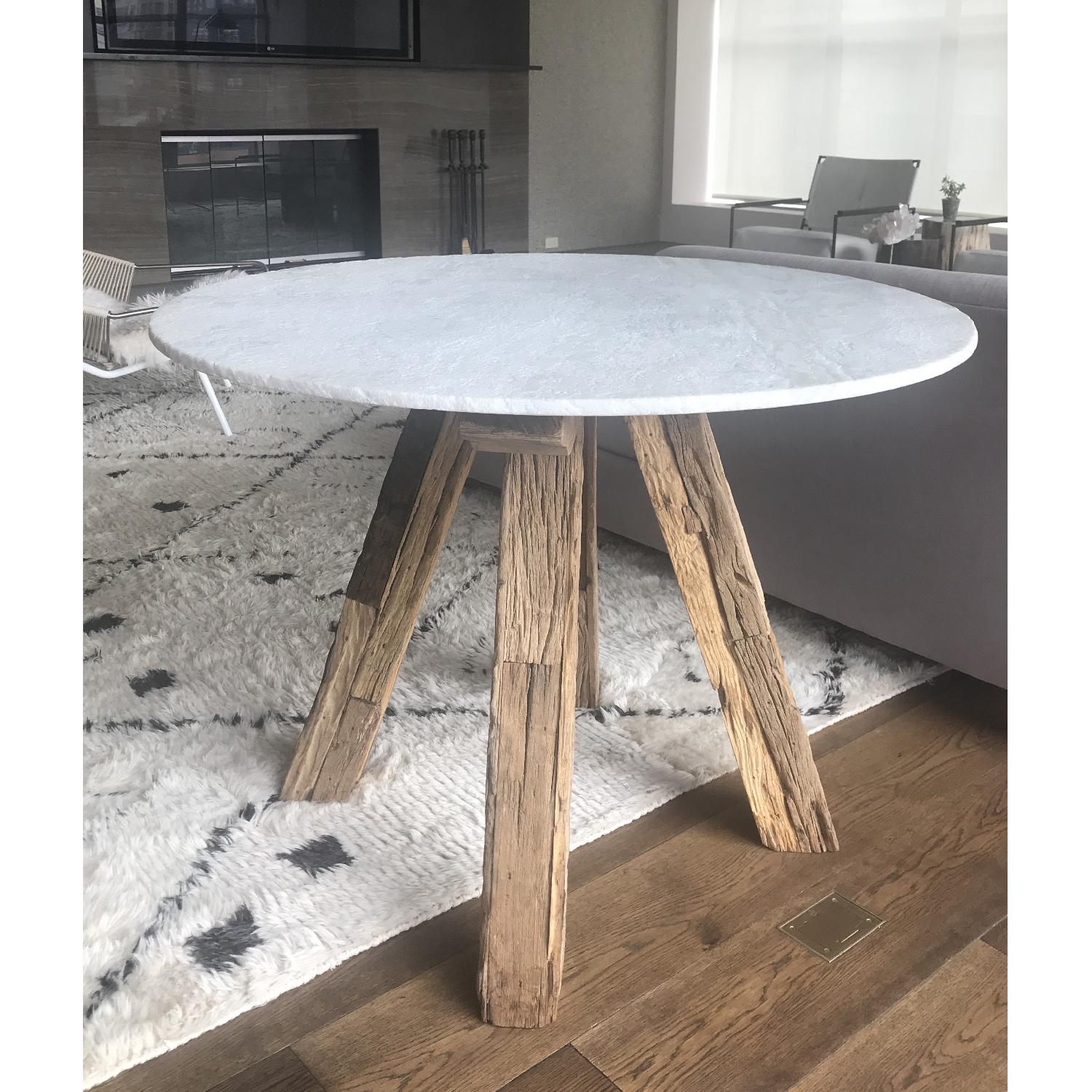 Anthropologie Rustic Marble Round Dining Table - image-3