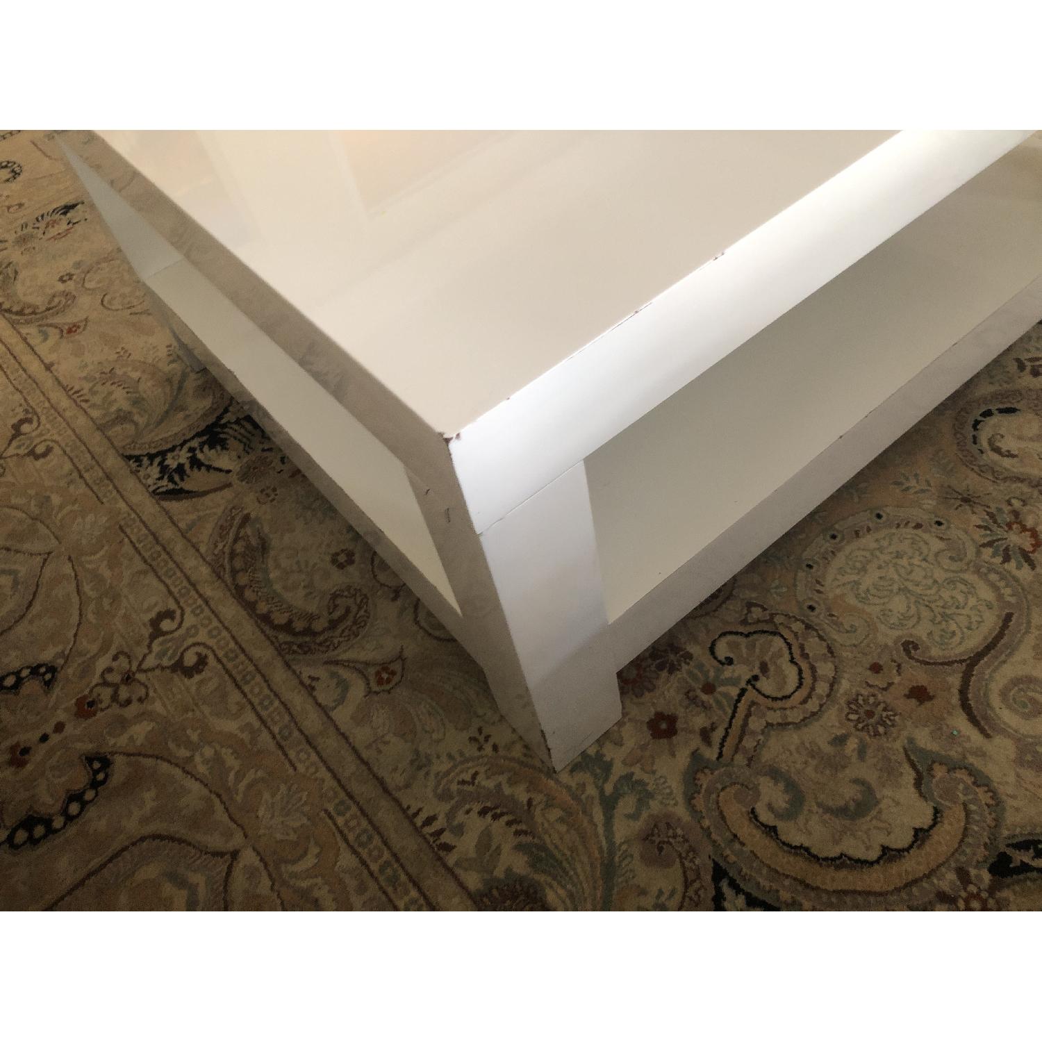 West Elm Parsons White Lacquer Coffee Table - image-3