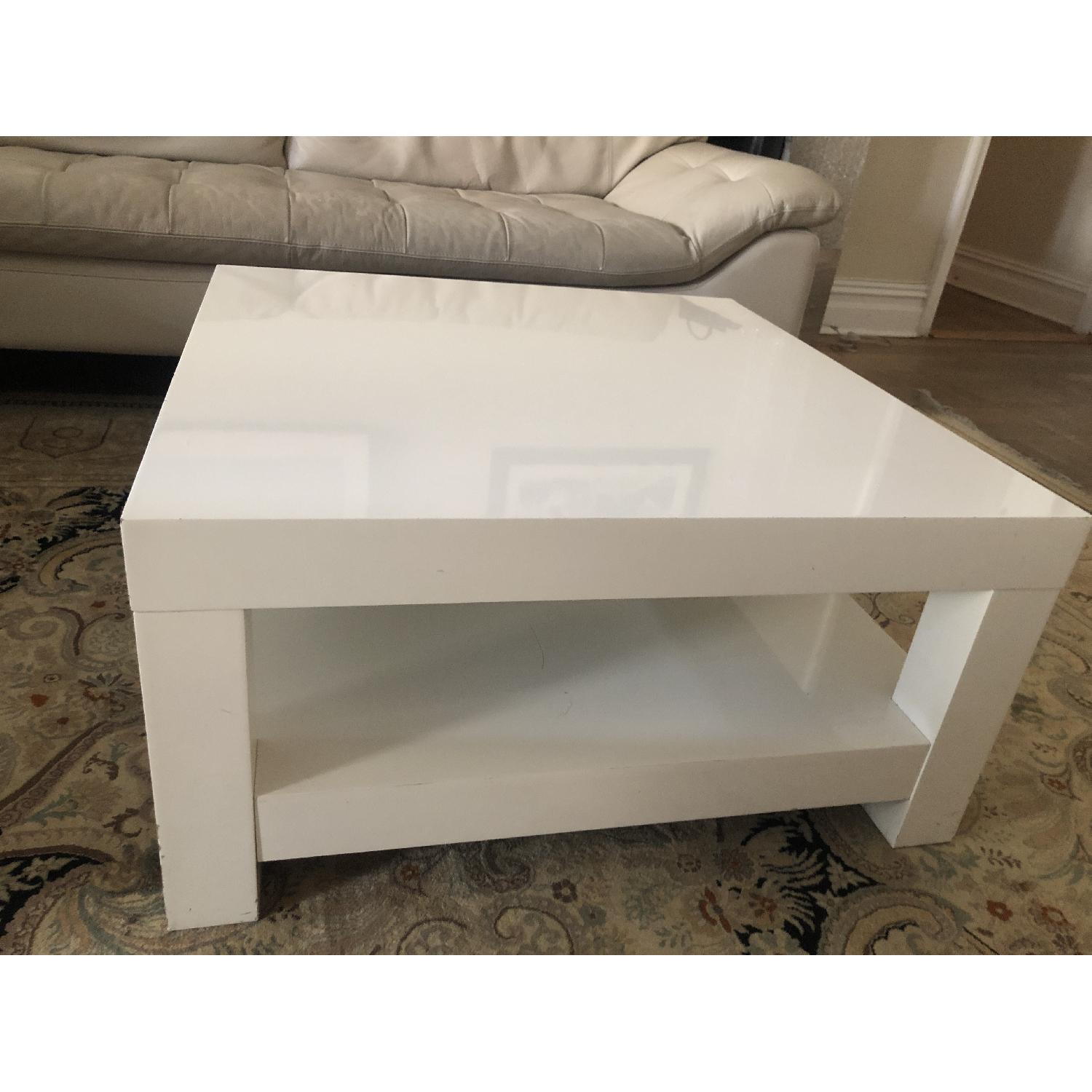 West Elm Parsons White Lacquer Coffee Table - image-4