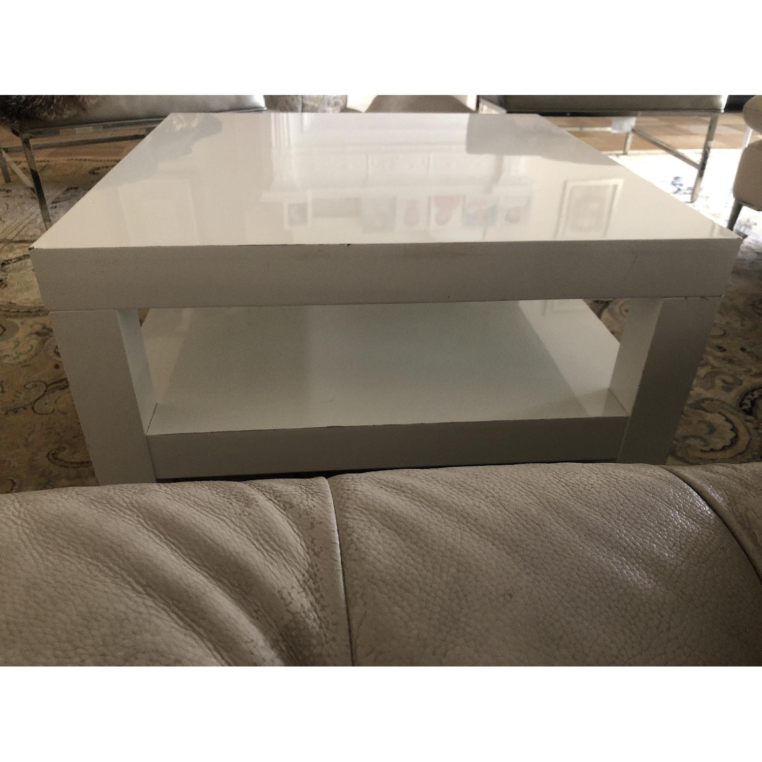 West Elm Parsons White Lacquer Coffee Table - image-6