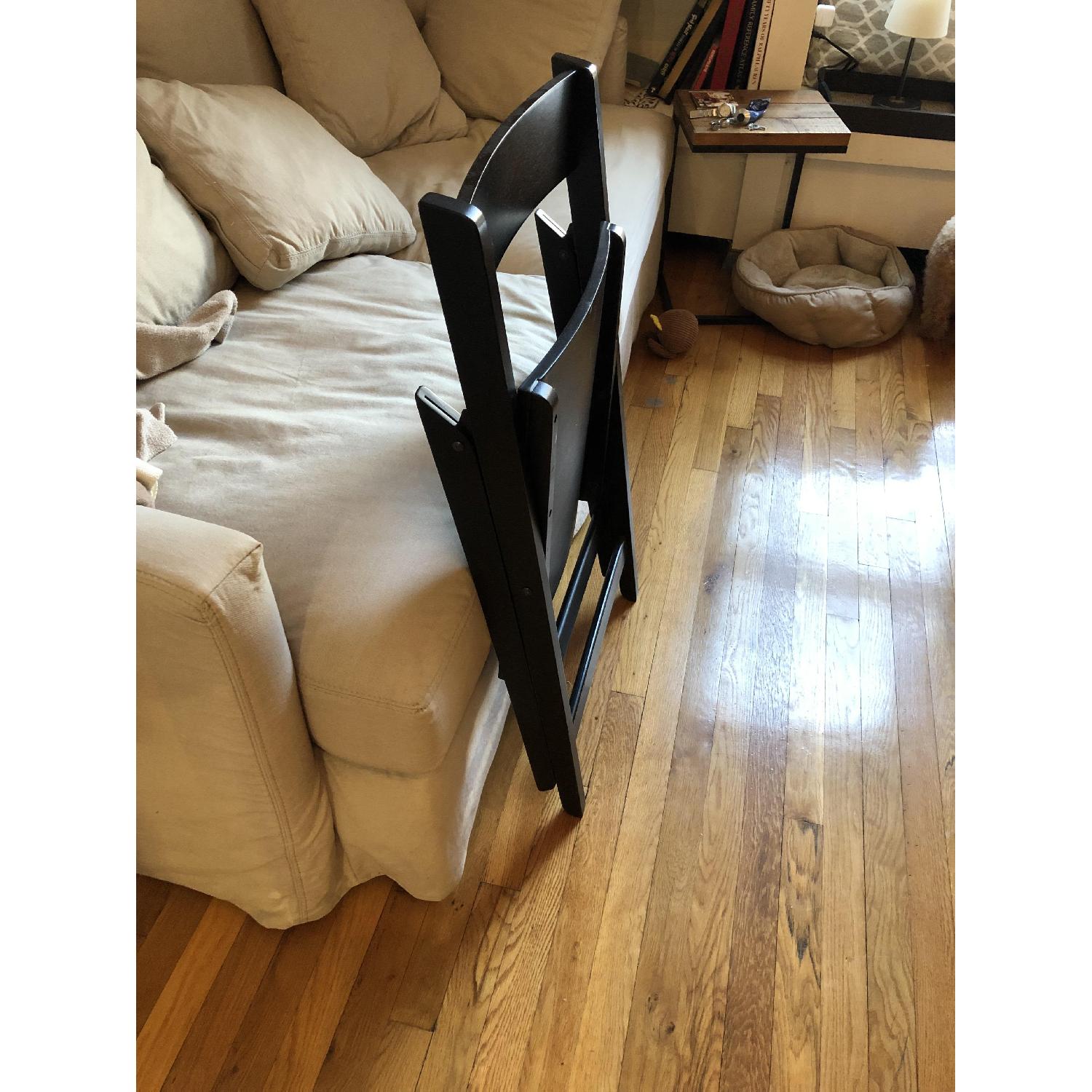 Crate & Barrel Spare Black Folding Chairs - image-2