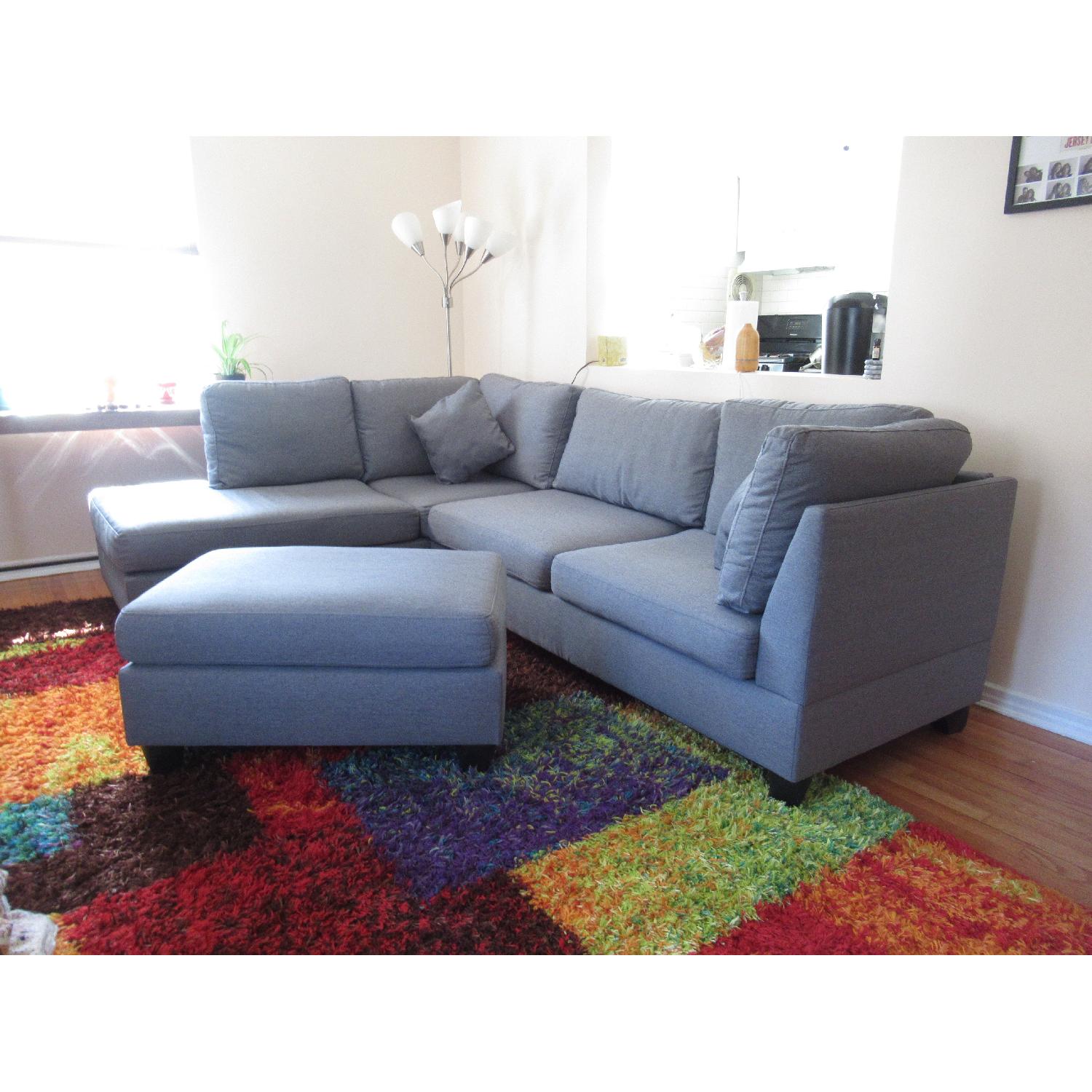 2 Piece Sectional Sofa & Ottoman - image-1