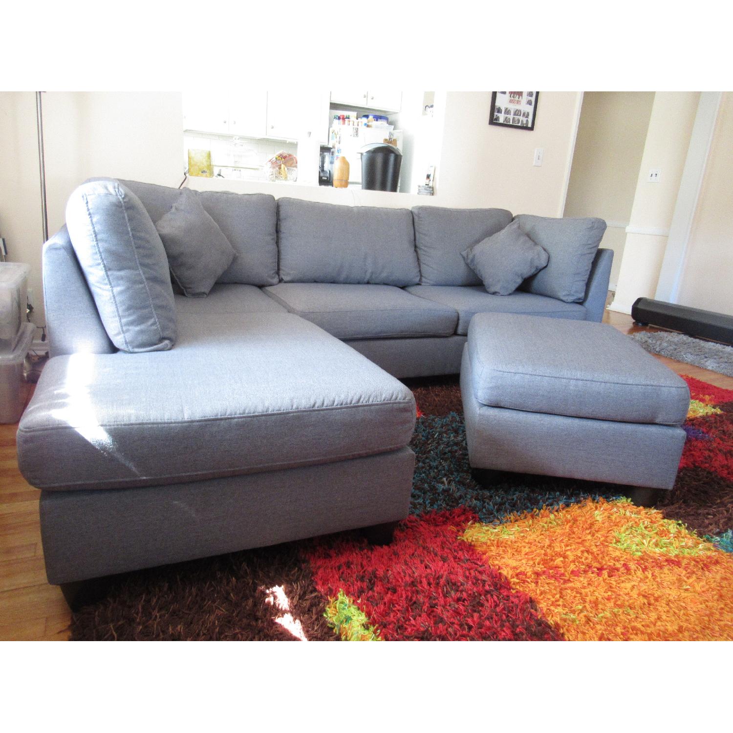 2 Piece Sectional Sofa & Ottoman - image-2