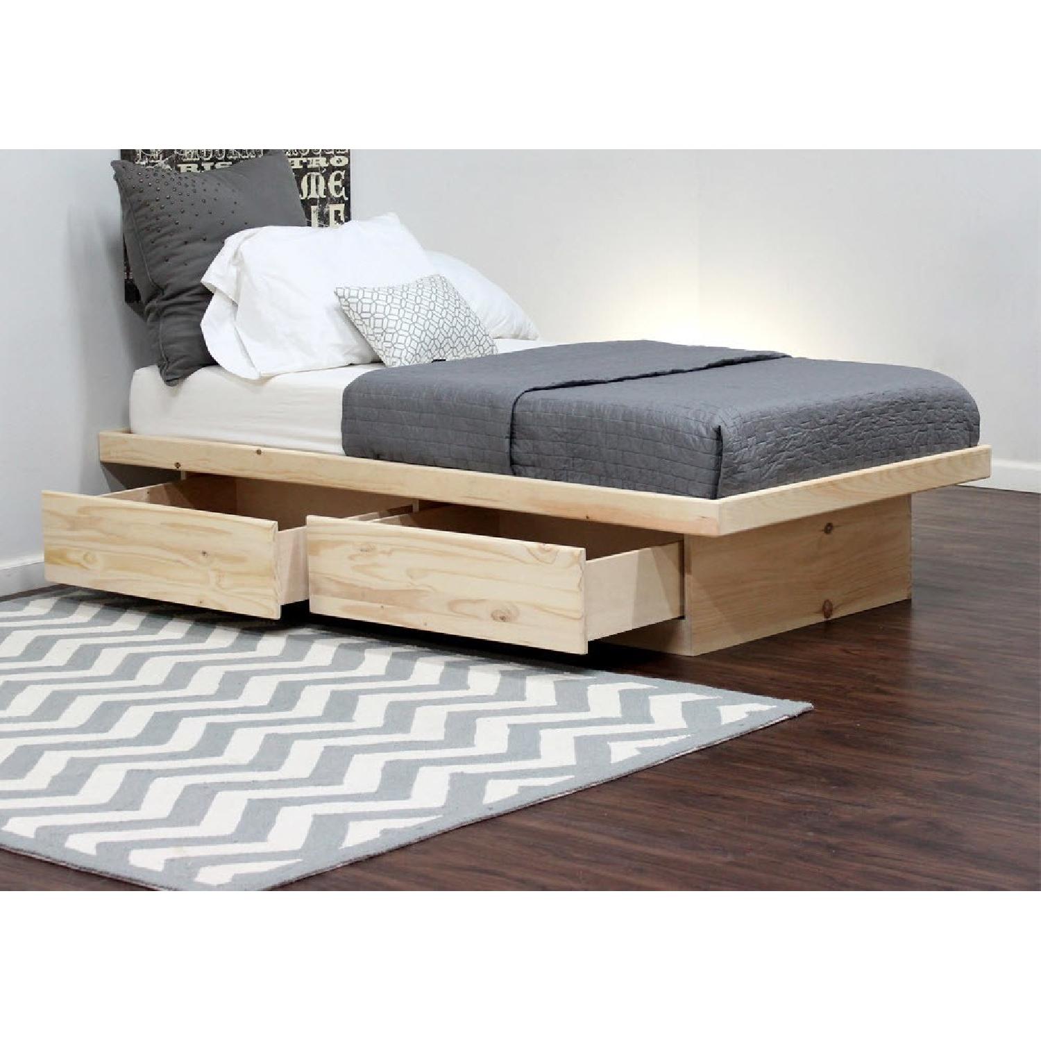 Gothic Cabinet Craft Pine Twin Platform Bed w/ Storage - image-1