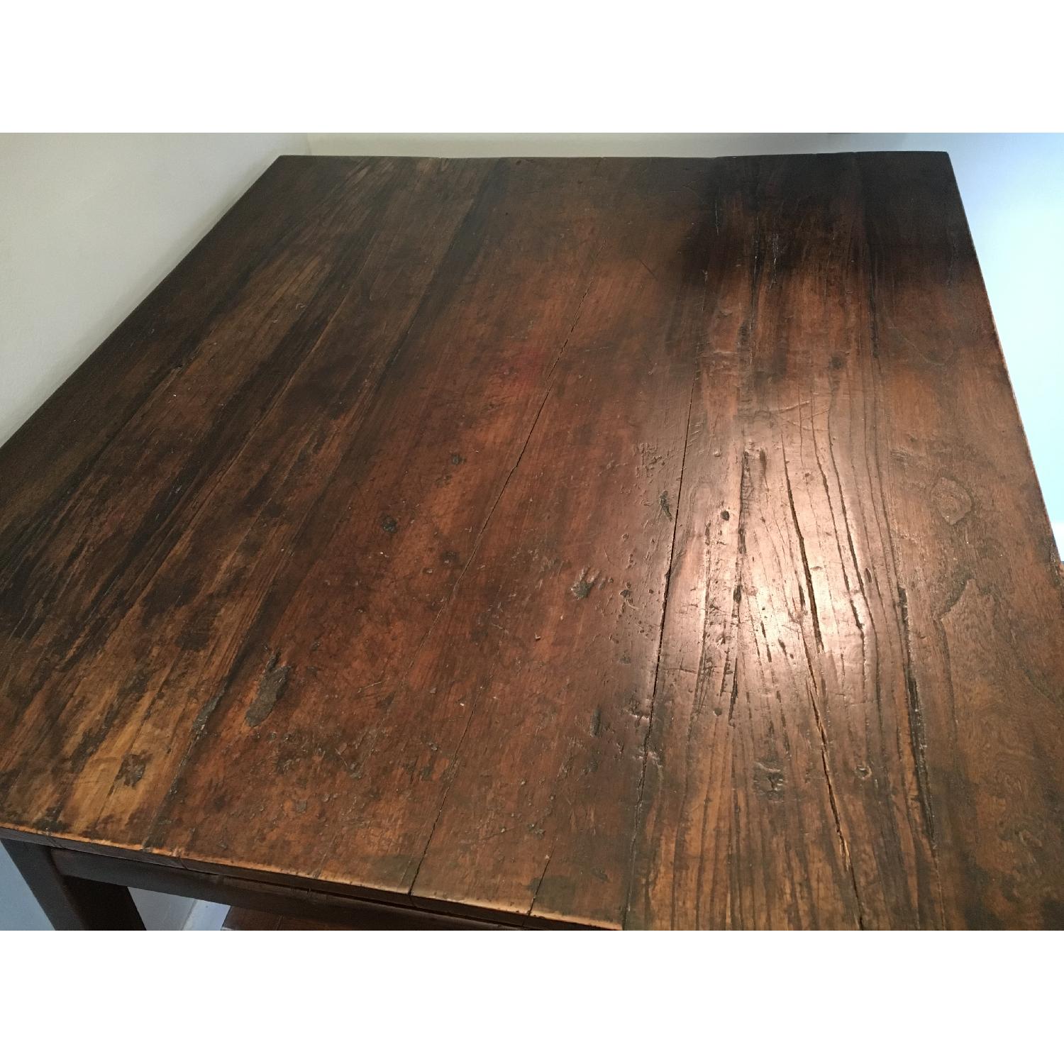 Antique Rustic Solid Wood Farmhouse Table - image-4