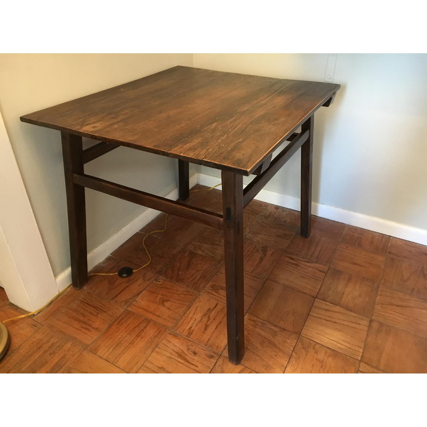 Antique Rustic Solid Wood Farmhouse Table - image-6