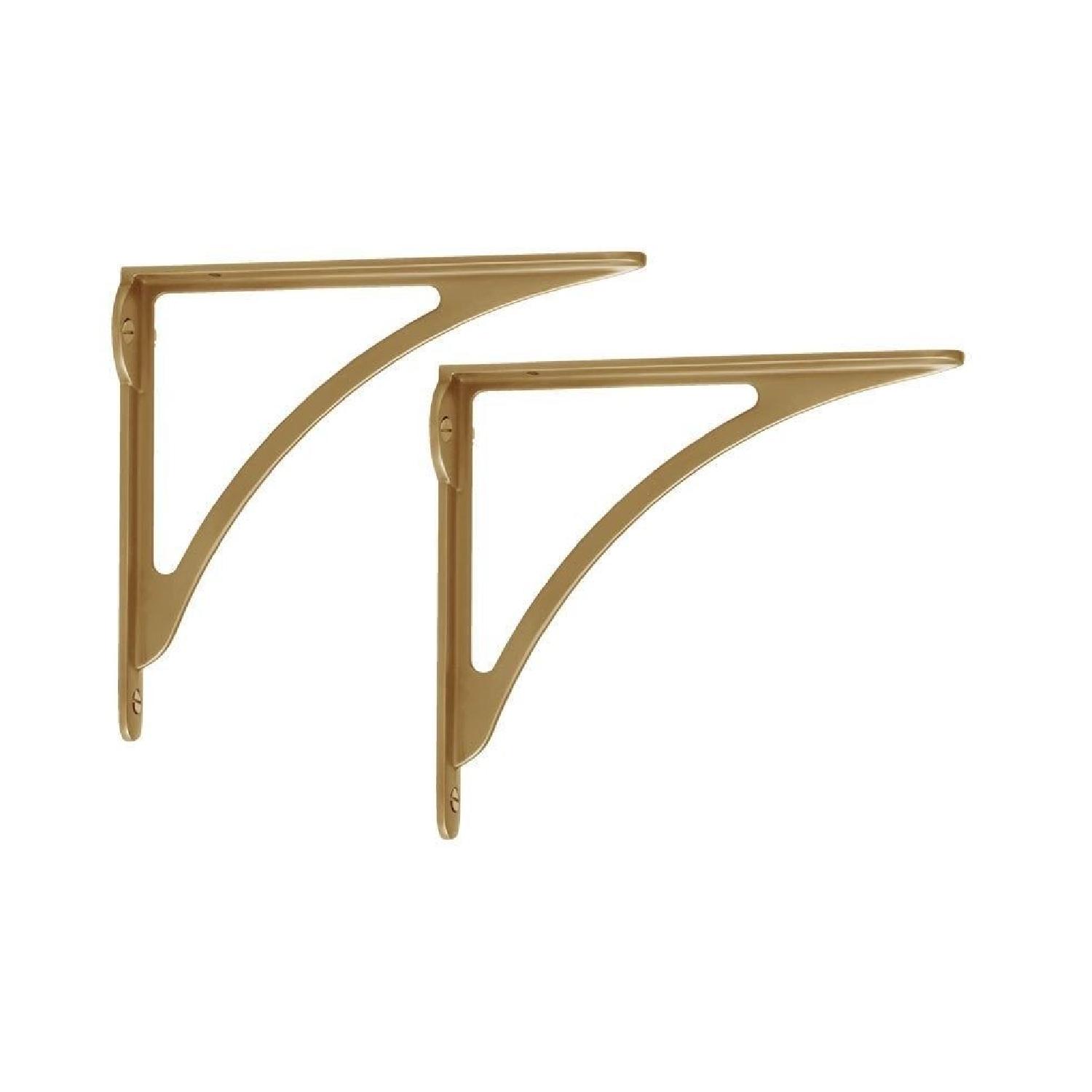 Rejuvenation Arched Shelf Bracket in Aged Brass - image-2