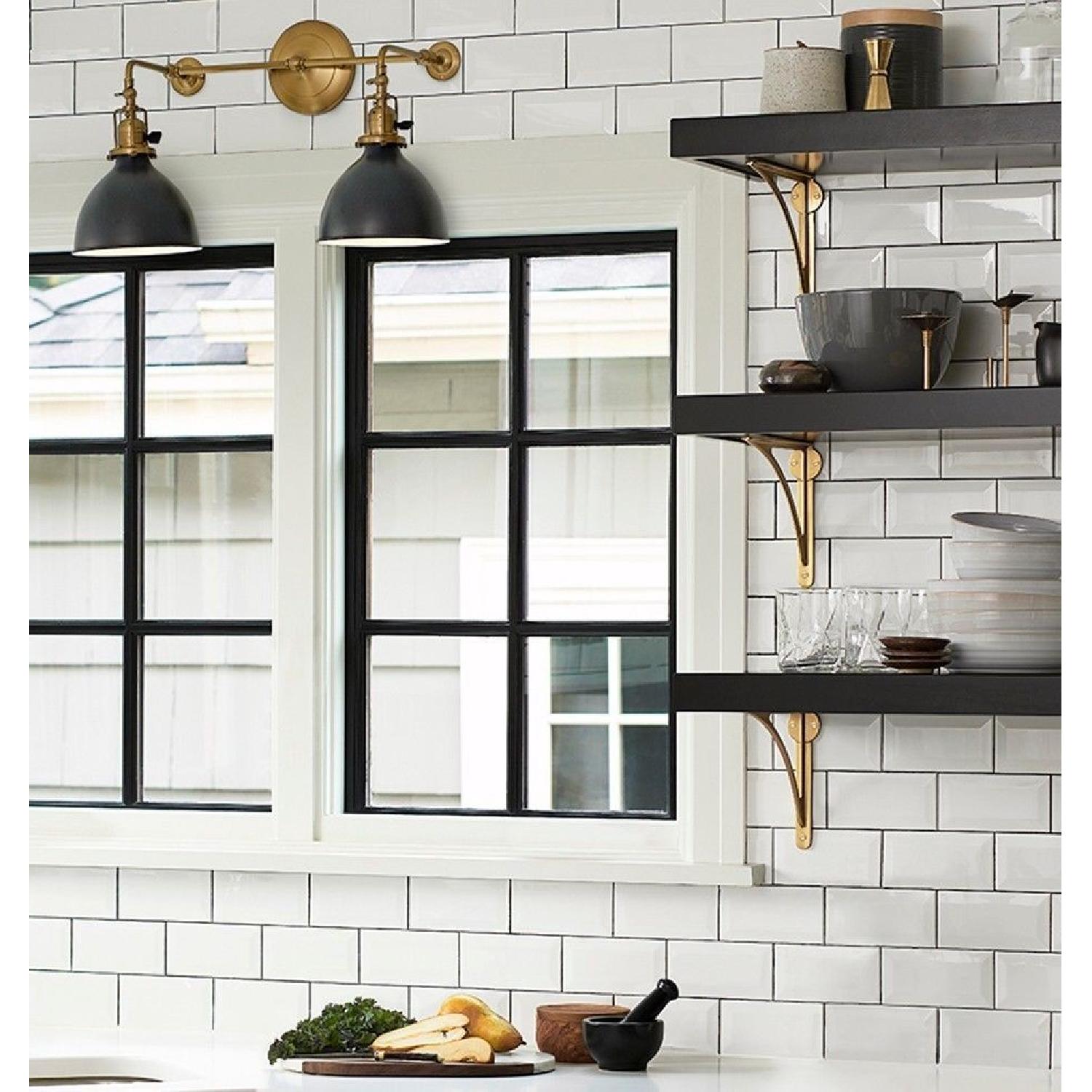 Rejuvenation Arched Shelf Bracket in Aged Brass - image-3