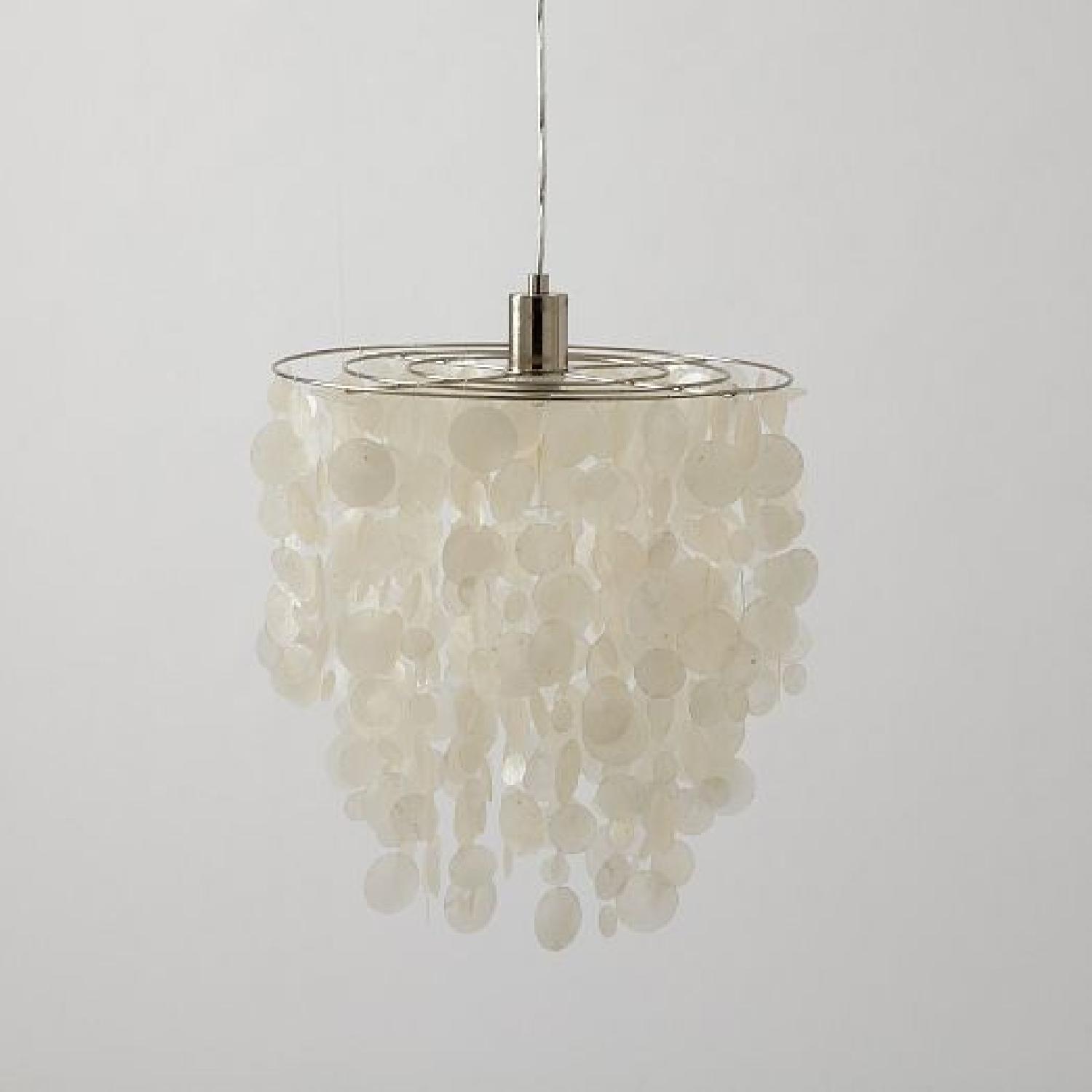 West Elm Capiz Round Pendant Lamp in White - image-5