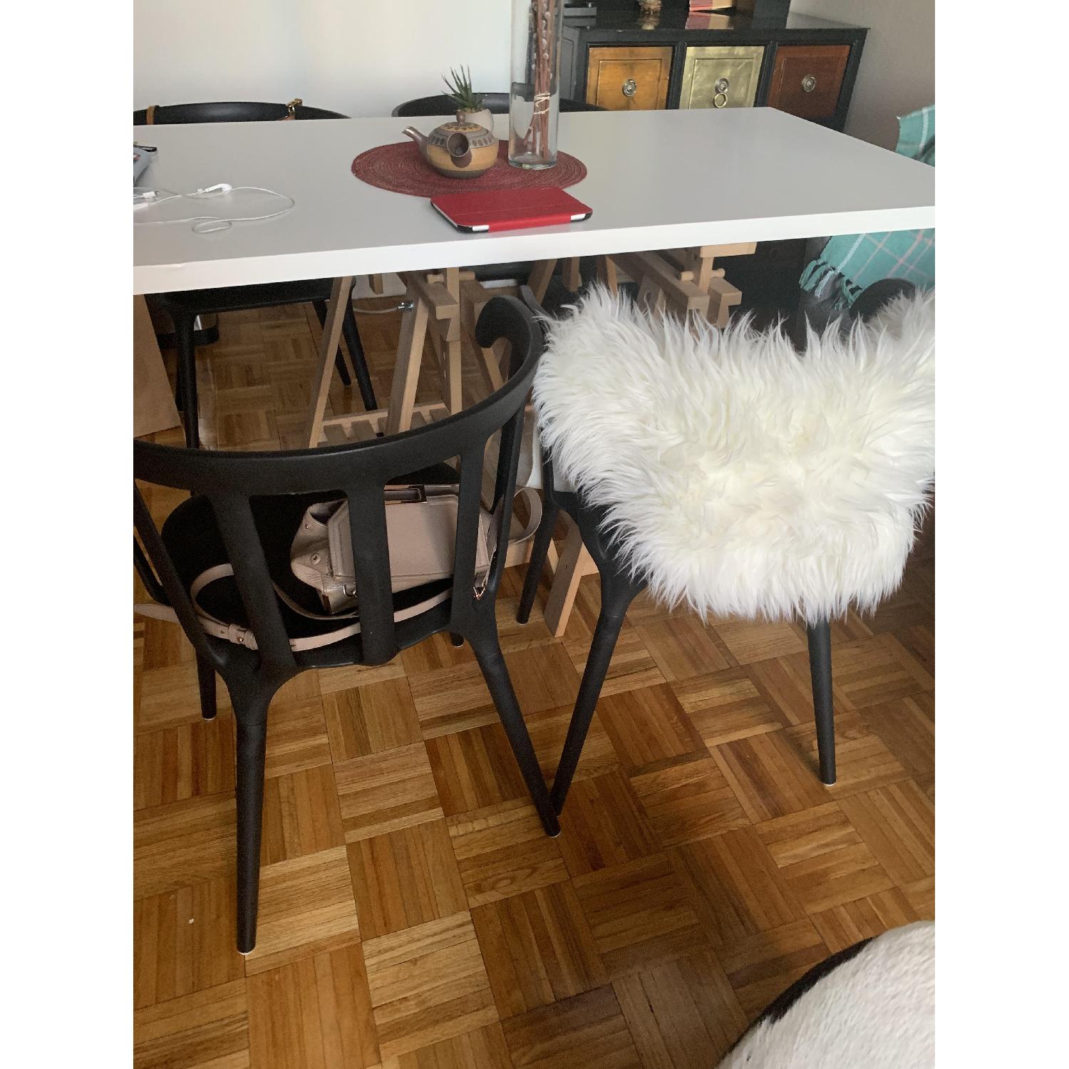 Ikea Linnmon White & Beech Desk Table w/ 4 Chairs - image-2