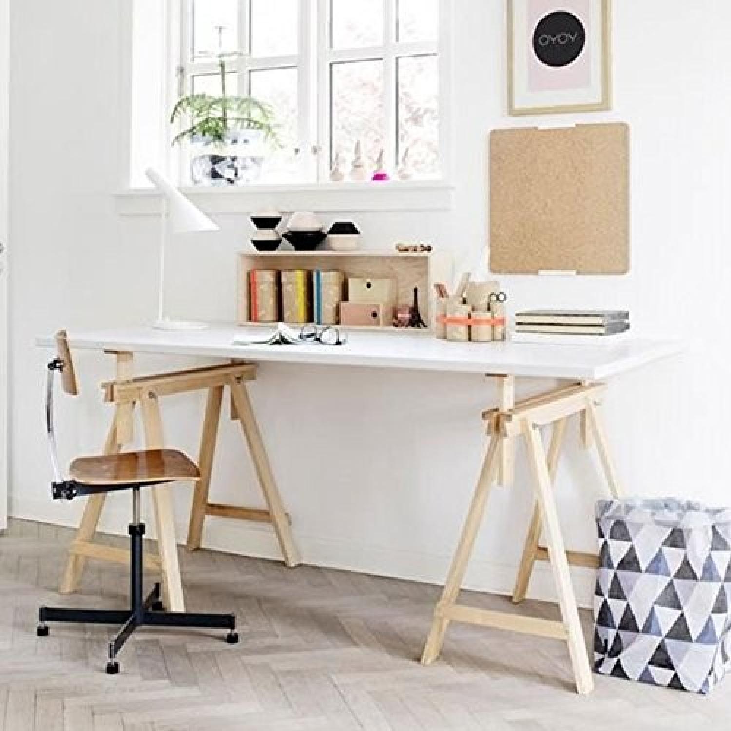 Ikea Linnmon White & Beech Desk Table w/ 4 Chairs - image-3