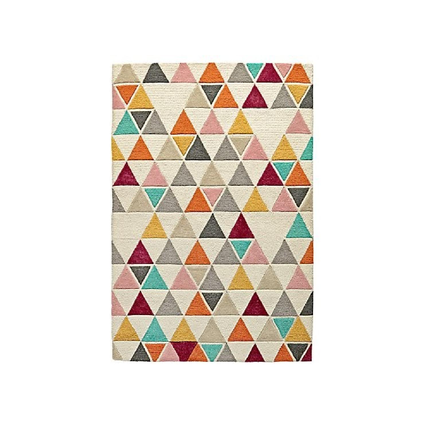 Crate & Barrel Land of Nod Triangle Wool Rug + Rug Pad - image-0