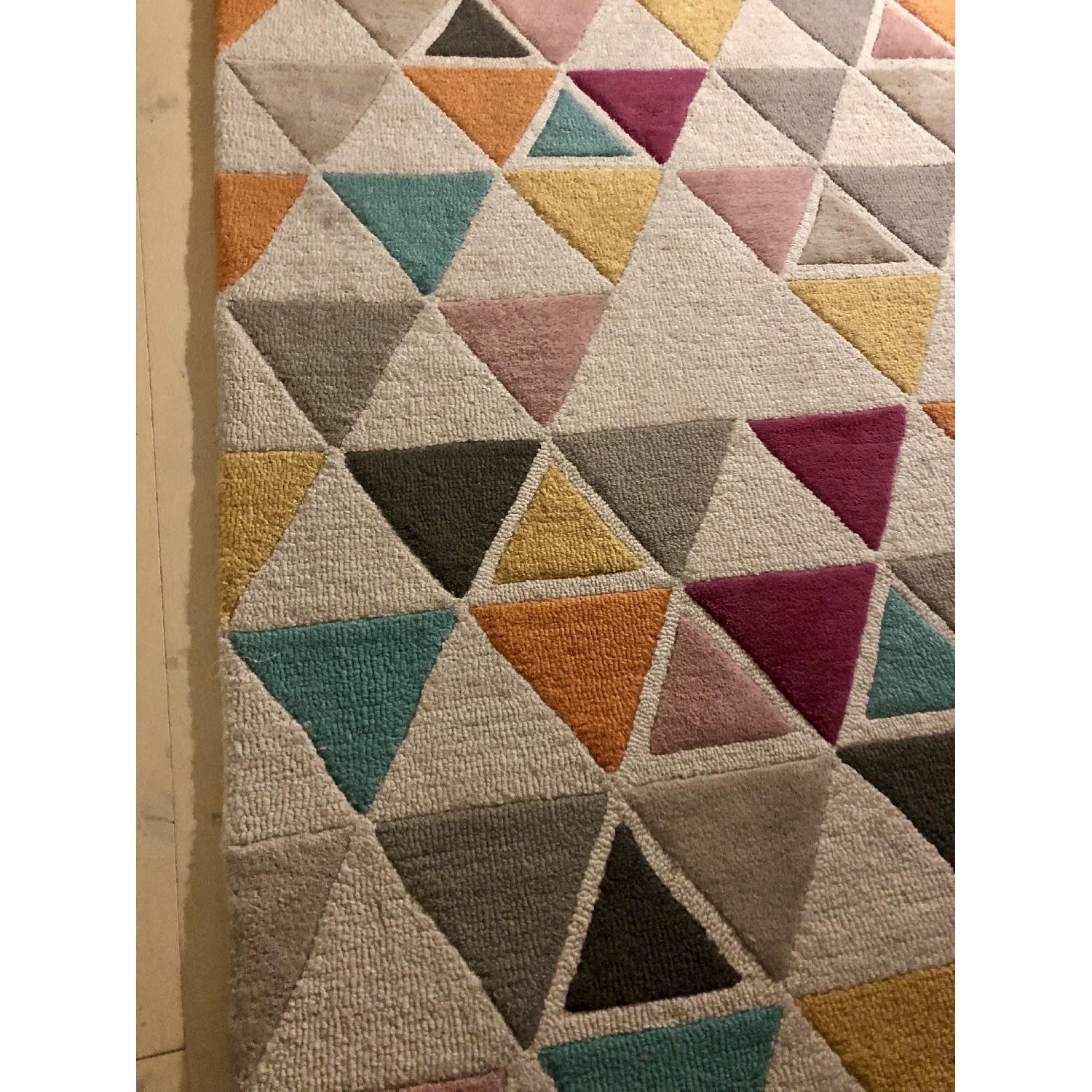 Crate & Barrel Land of Nod Triangle Wool Rug + Rug Pad - image-1