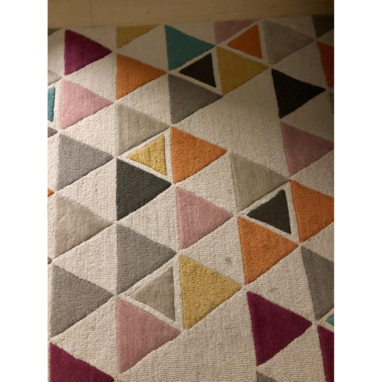 Crate & Barrel Land of Nod Triangle Wool Rug + Rug Pad - image-2