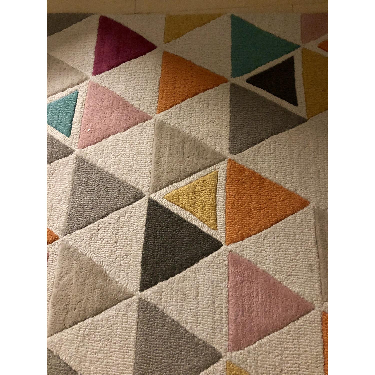 Crate & Barrel Land of Nod Triangle Wool Rug + Rug Pad - image-3