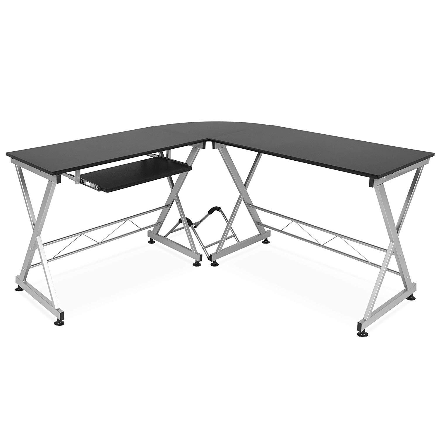 Best Choice Products Wood L-Shape Corner Computer Desk - image-0