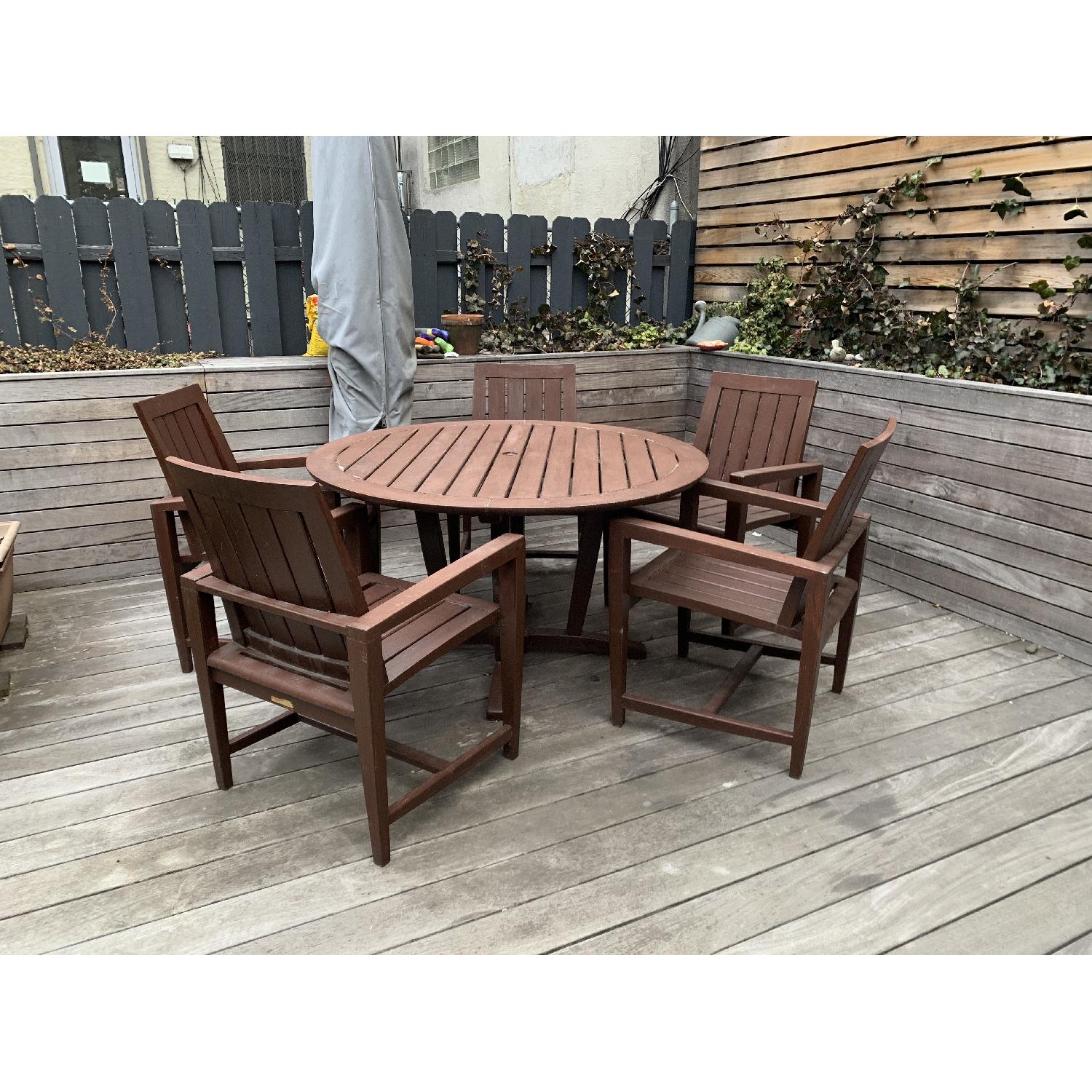 Teak Outdoor/Patio 6-Piece Dining Set - image-0