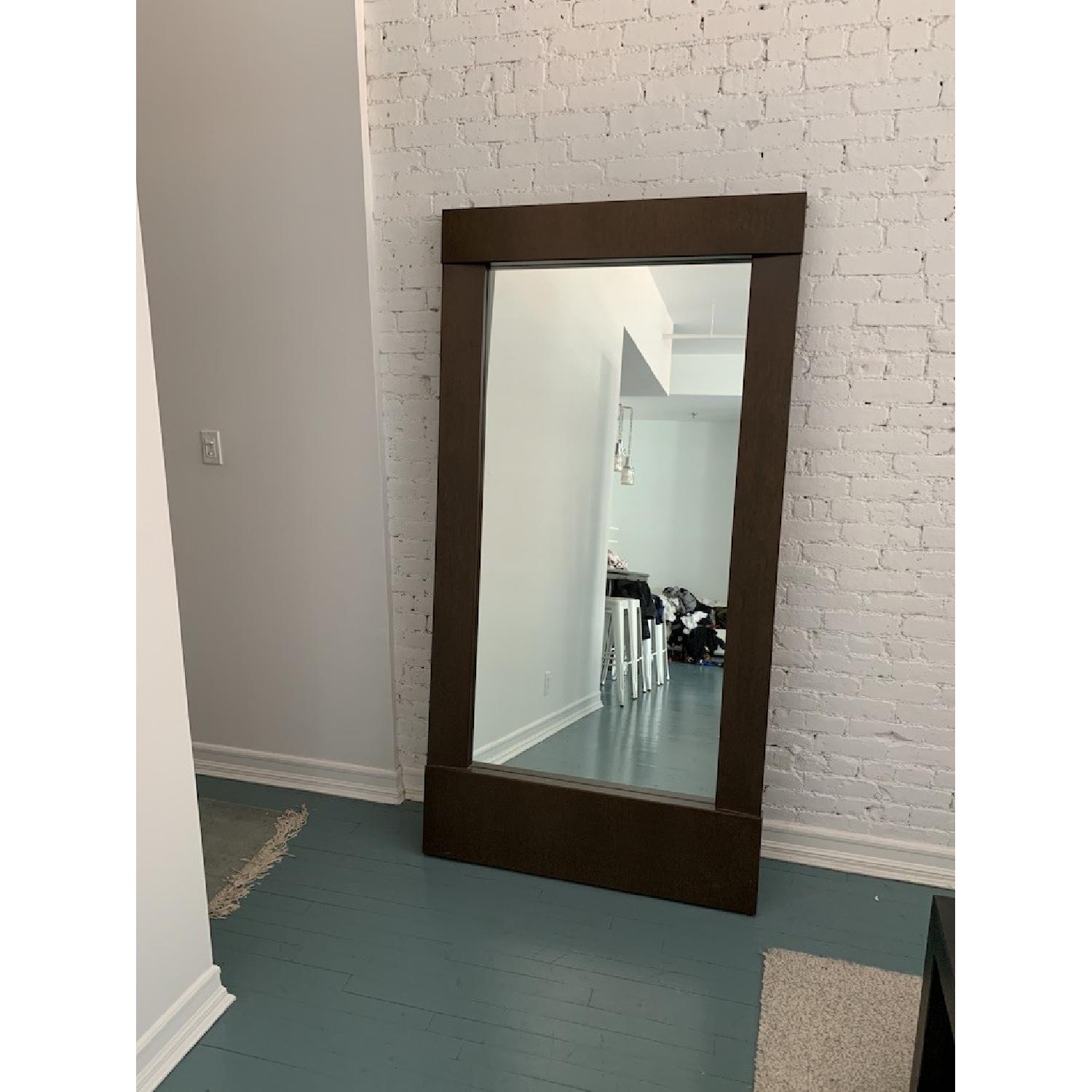 Crate & Barrel Colby Bronze Floor Mirror AptDeco