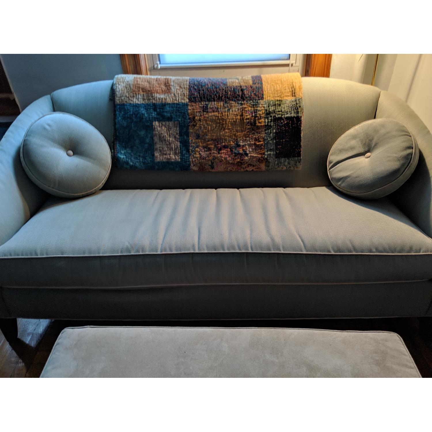 Ethan Allen Vintage Seafoam Green Sofa - image-1