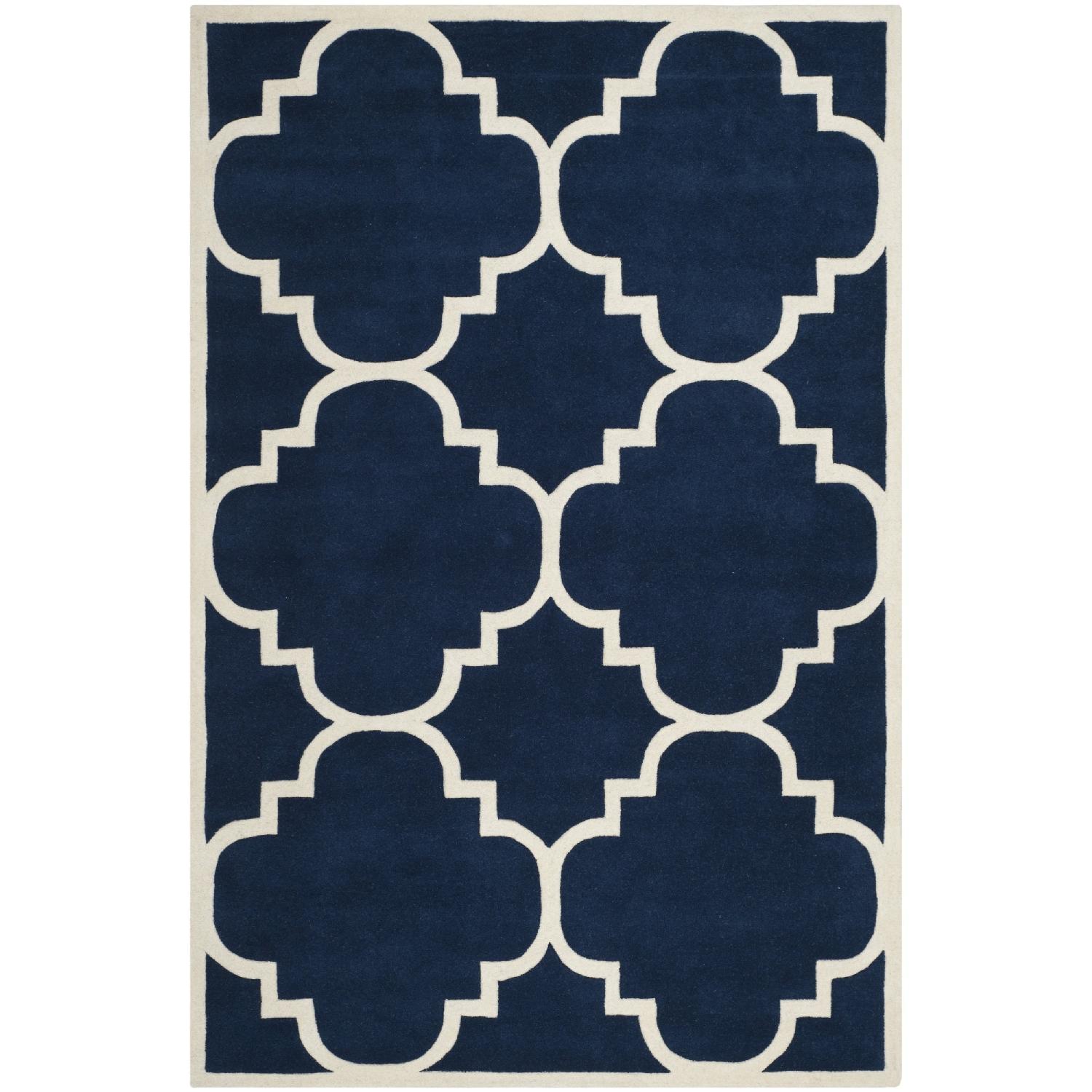 Safavieh Dark Blue/Ivory Wool Area Rug - image-0