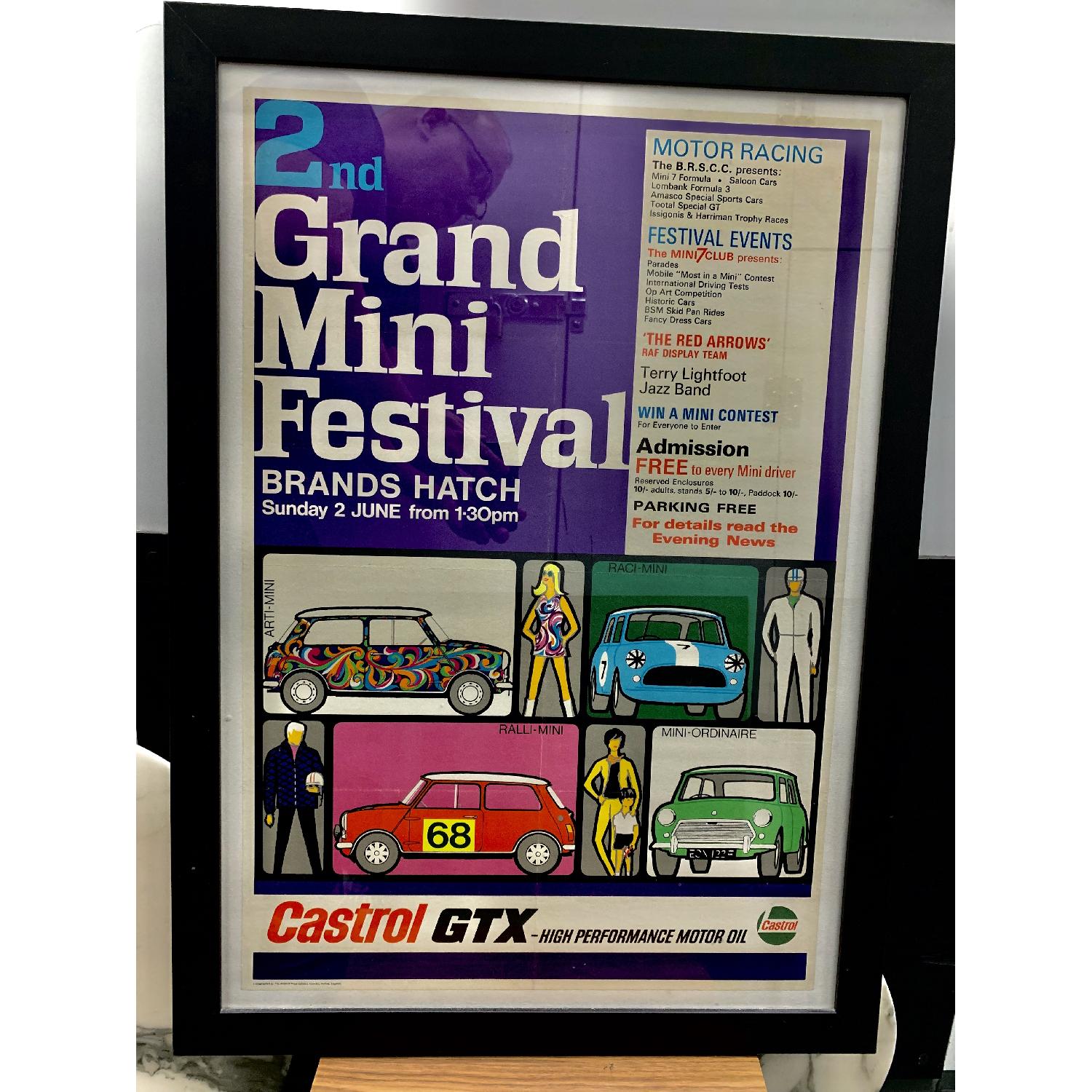 Vintage 1968 Grand Mini Festival Car Show Poster - image-3