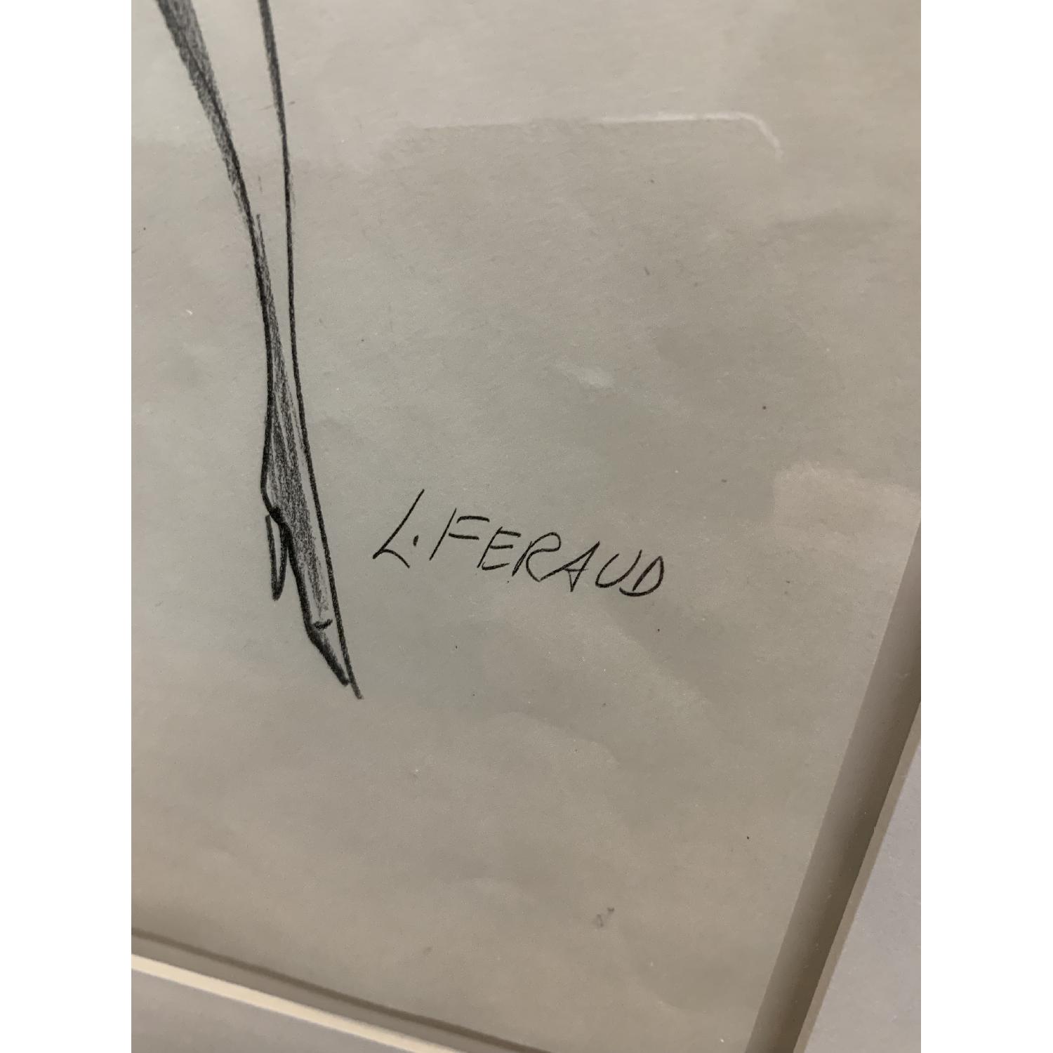 Original Vintage Louise Feraud Framed Fashion Sketch - image-2