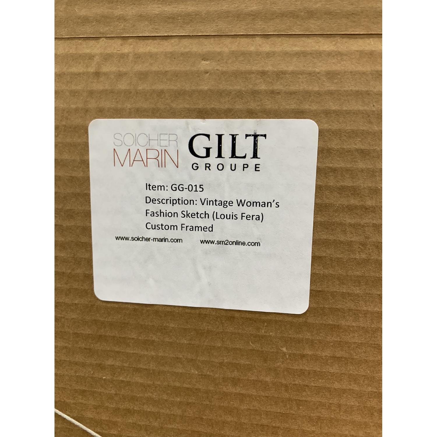 Original Vintage Louise Feraud Framed Fashion Sketch - image-4