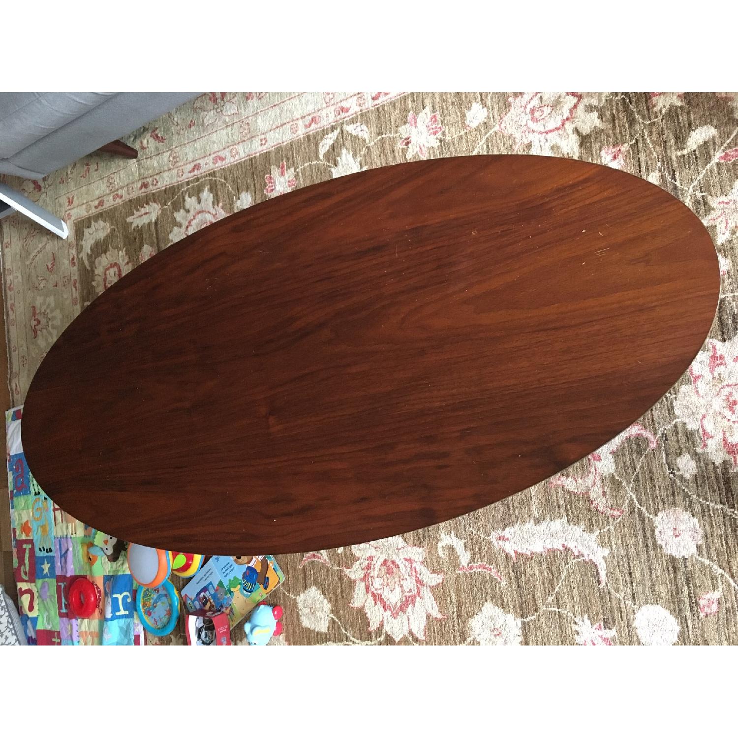 West Elm Reeve Mid-Century Oval Coffee Table w/ Walnut Top - image-3