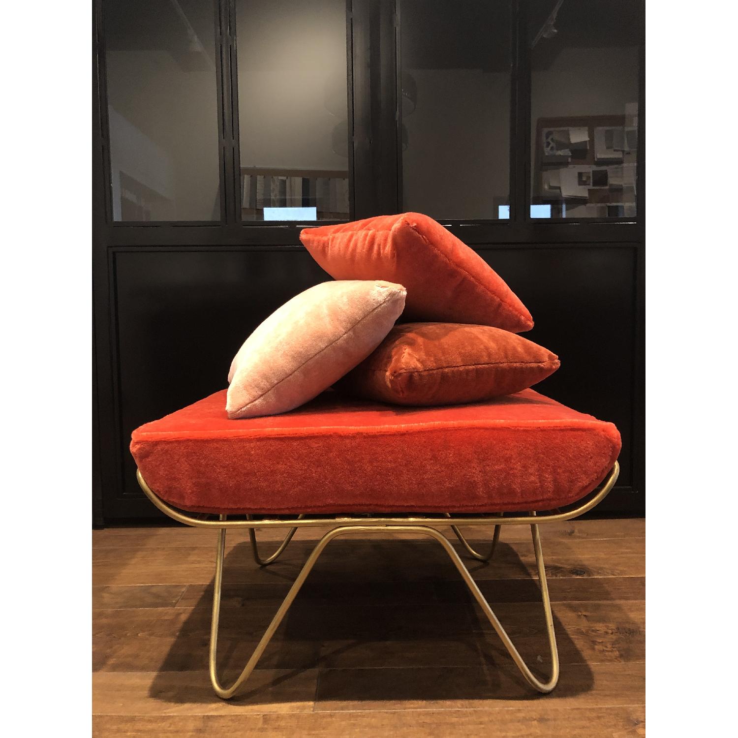 Honore Mohair Bench w/ 3 Decorative Pillows - image-1