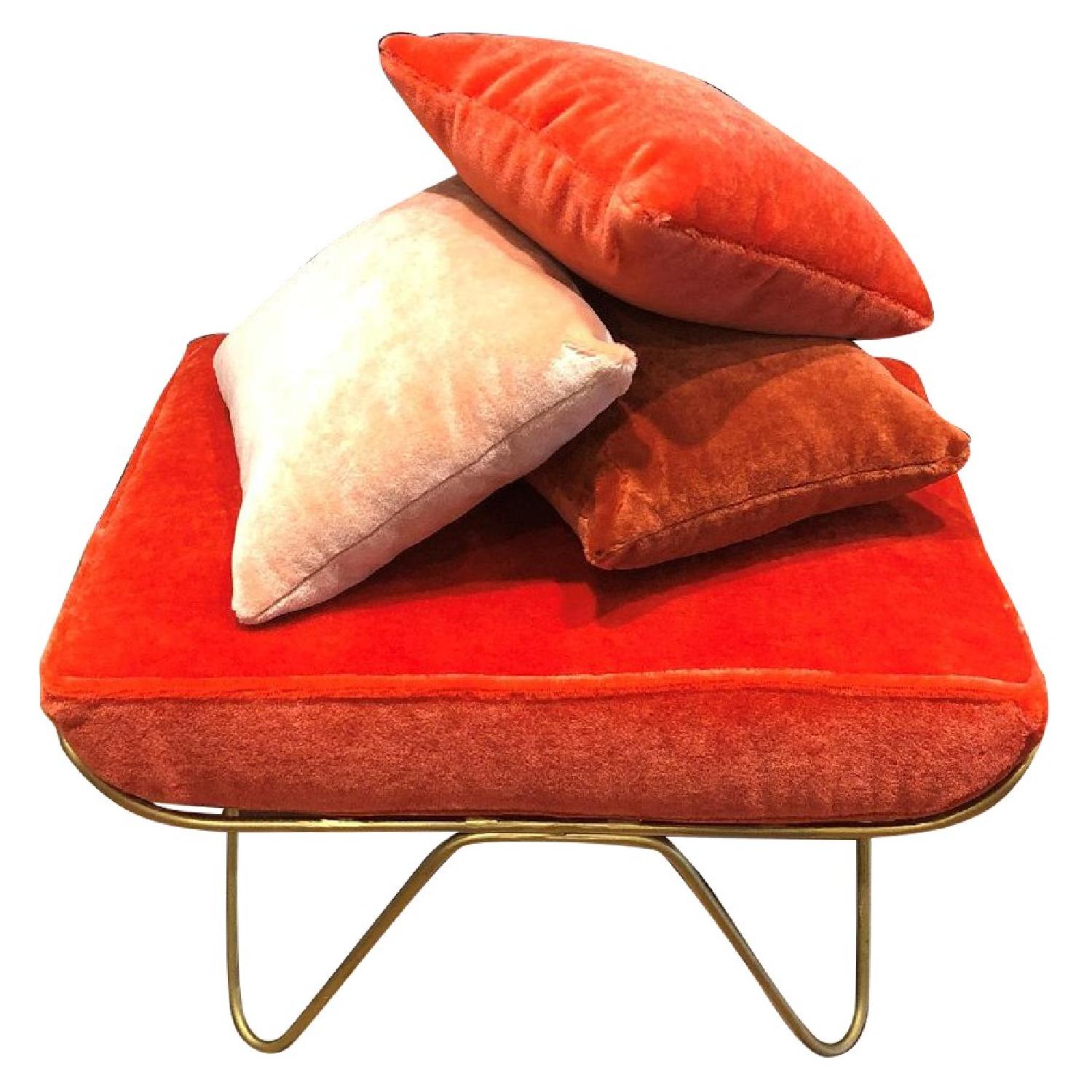 Honore Mohair Bench w/ 3 Decorative Pillows - image-0