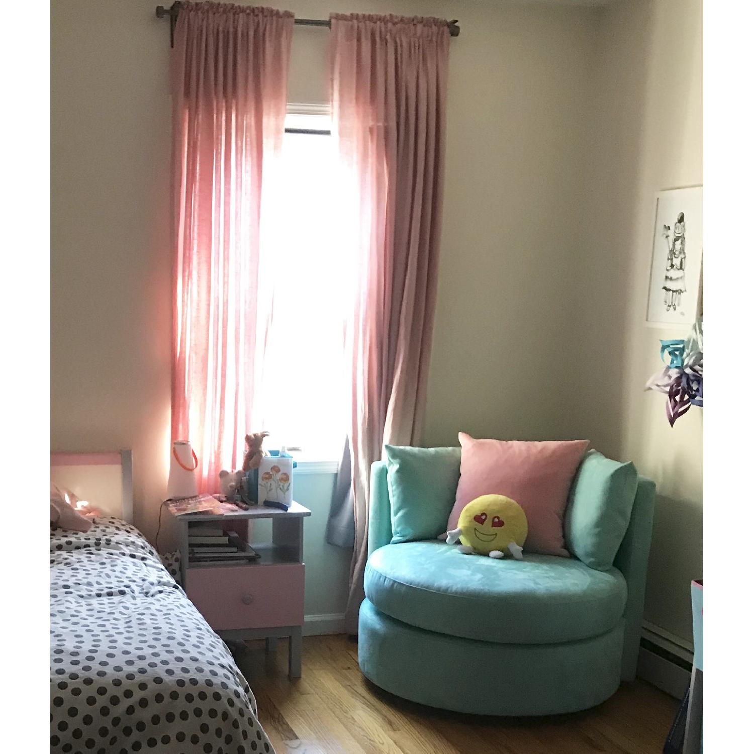 Pottery Barn Teen Round-About Swivel Chair in Tiffany Blue - image-2