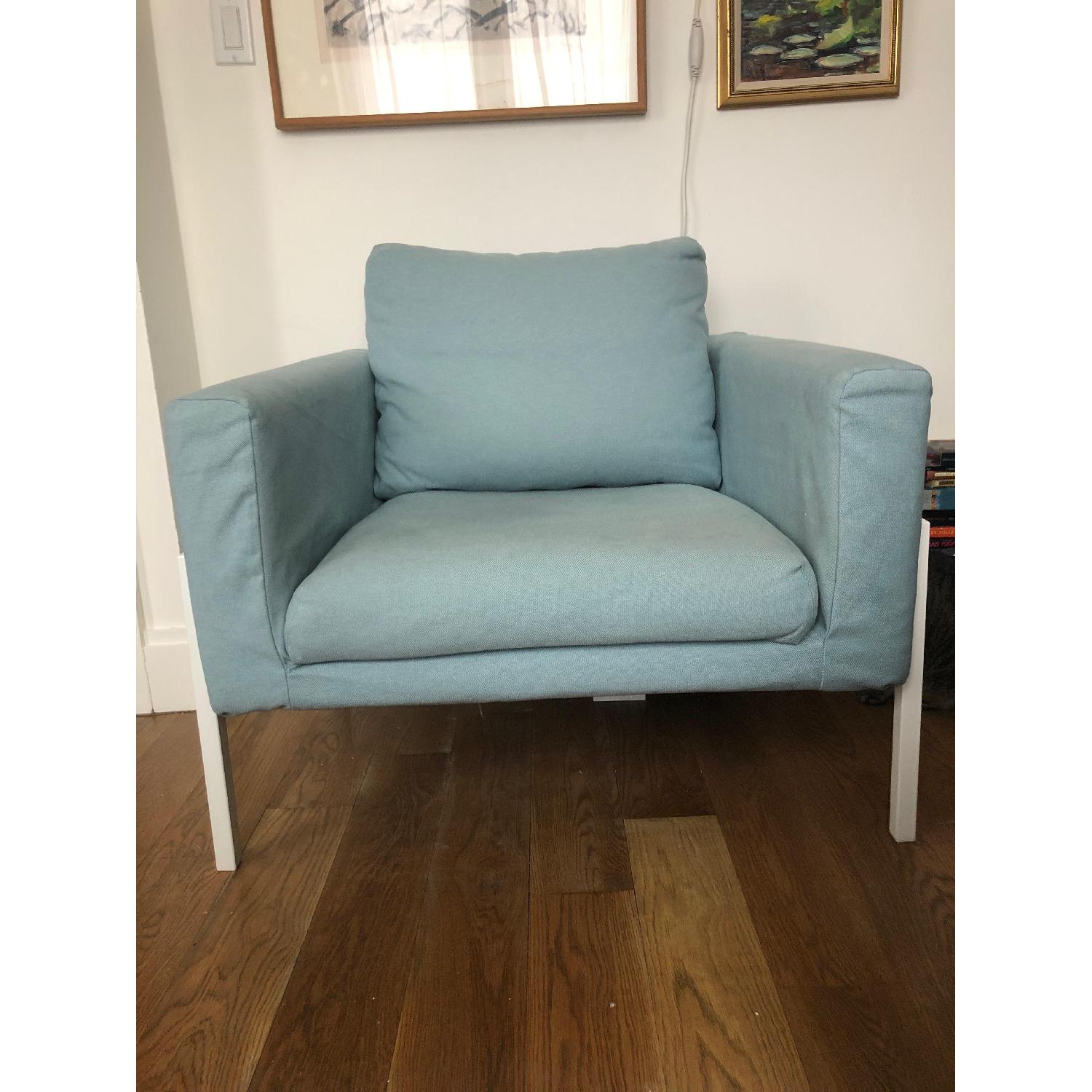 Ikea Koarp Armchair in Orrsta Light Blue & White - image-1